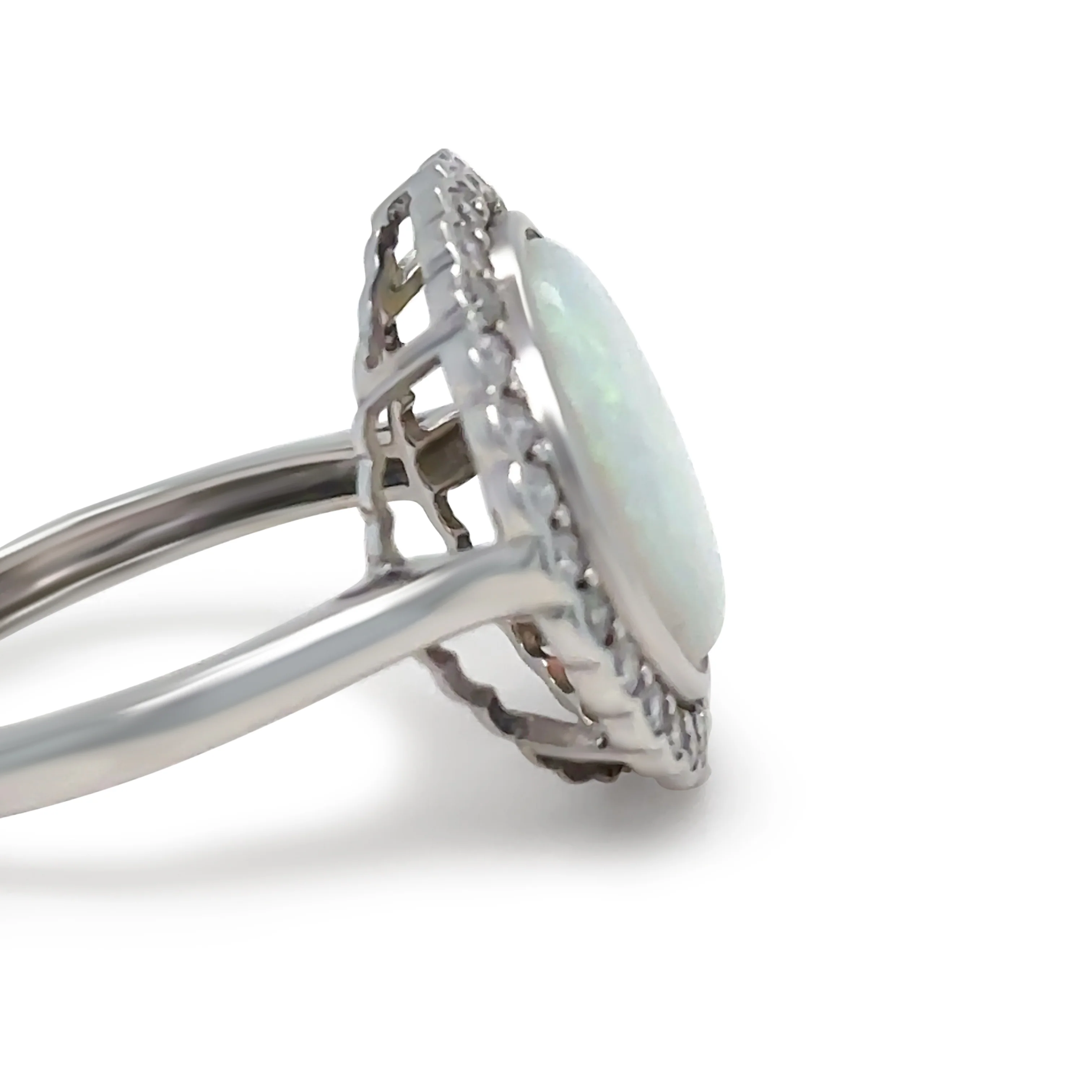 14ct White Gold Andamooka Opal and Diamond Ring 3.04ct - Image 6