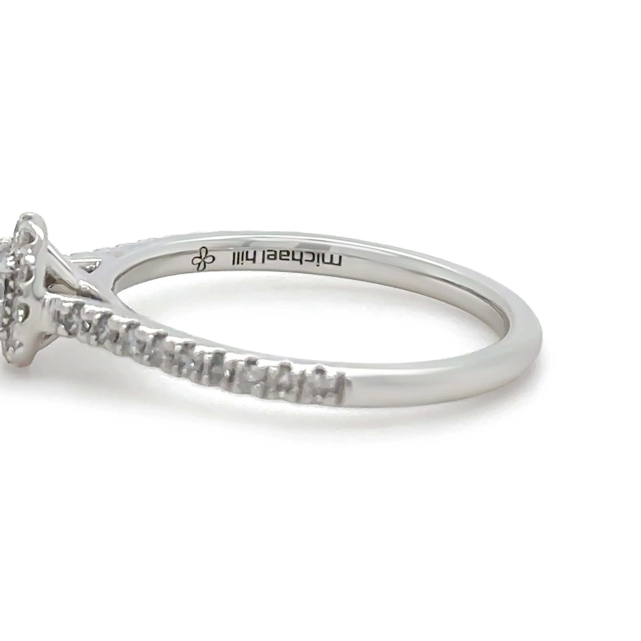 14ct White Gold Diamond Bridal Halo Ring 0.73ct - Image 6