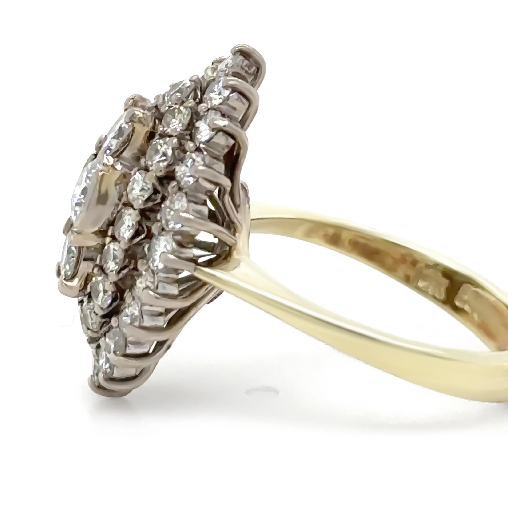 14ct White Gold Diamond Cluster Ring 1.61ct - Image 2