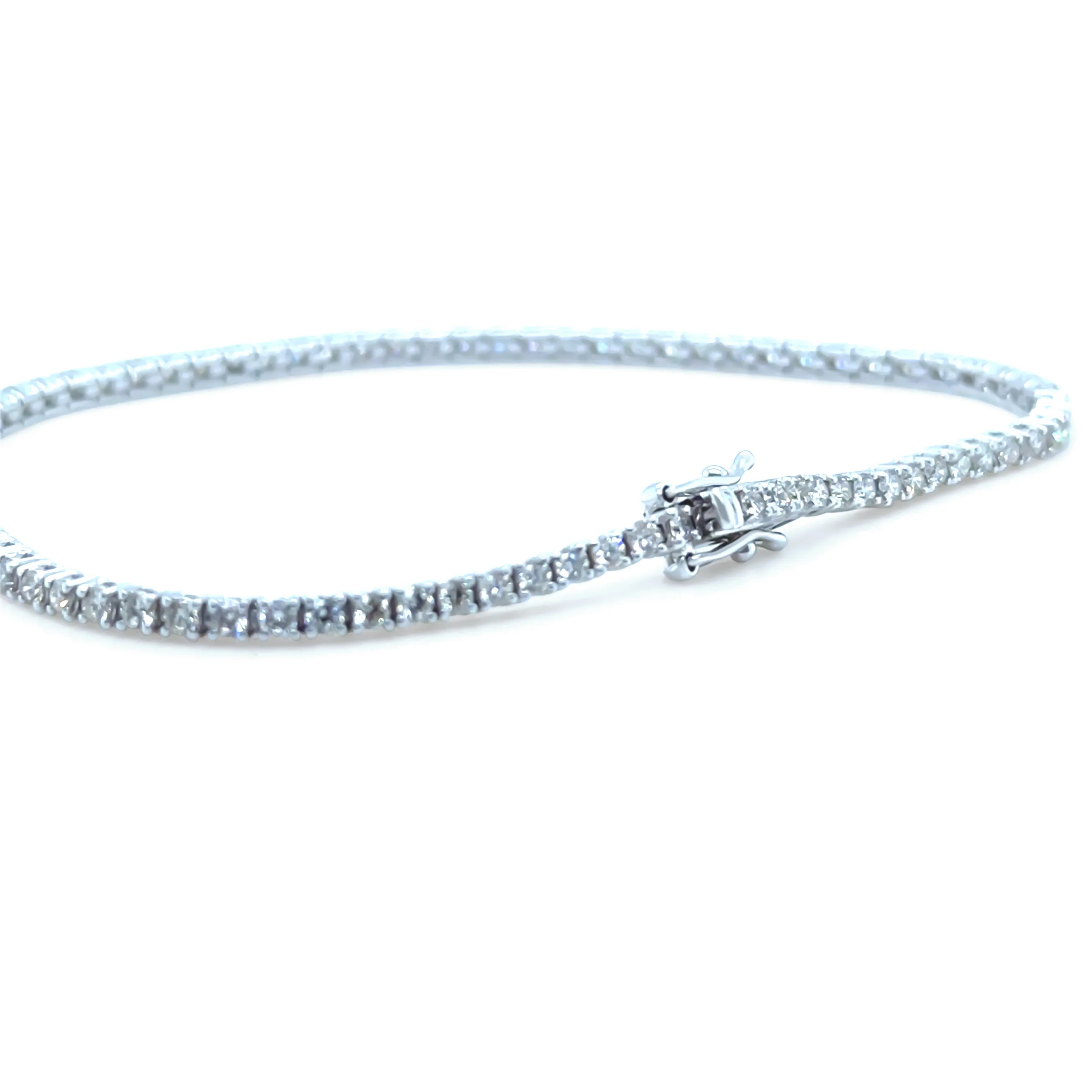 14ct White Gold Diamond Tennis Bracelet 2.00ct 6.5g - Image 5