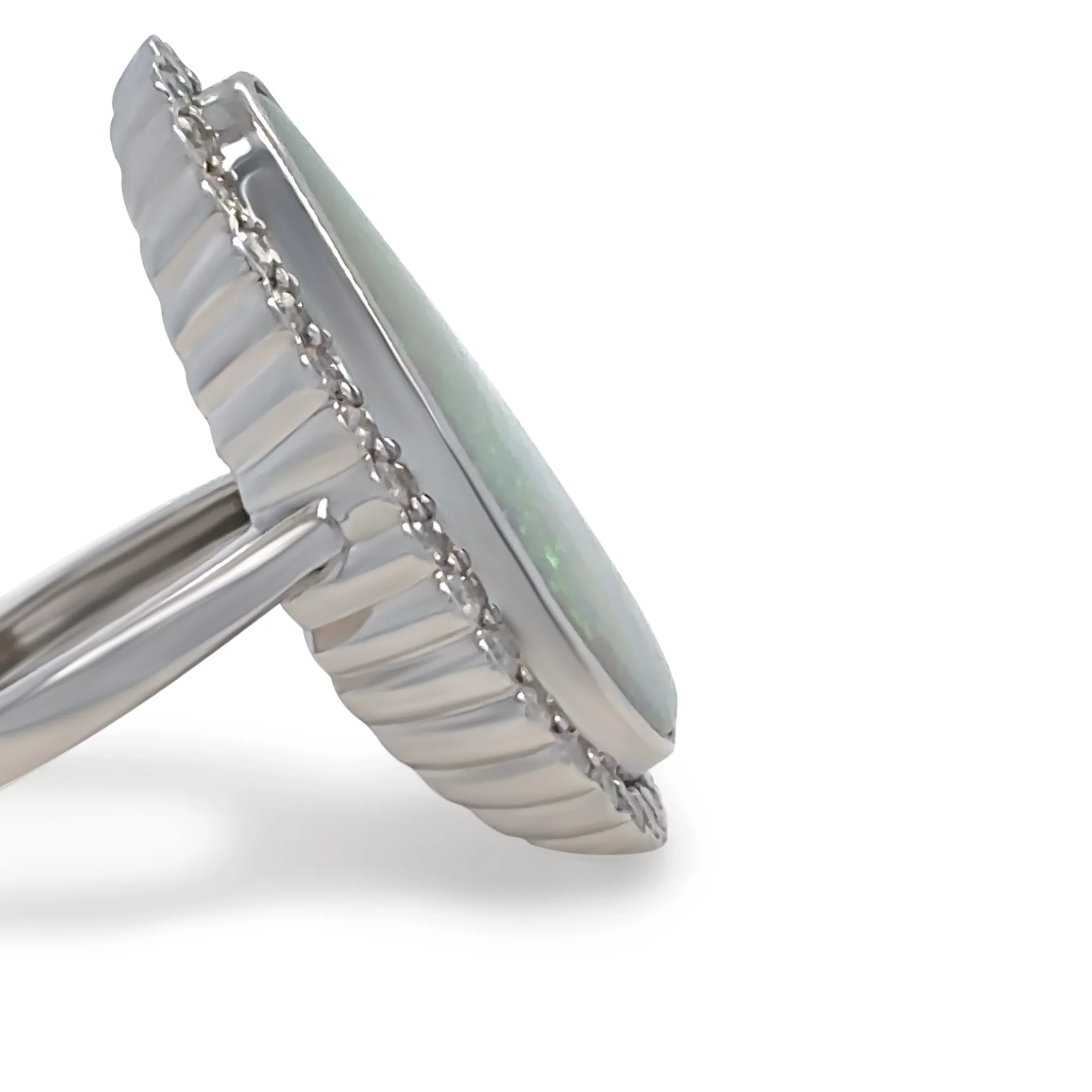 14ct White Gold Opal and Diamond Dress Ring 4.70ct - Image 4