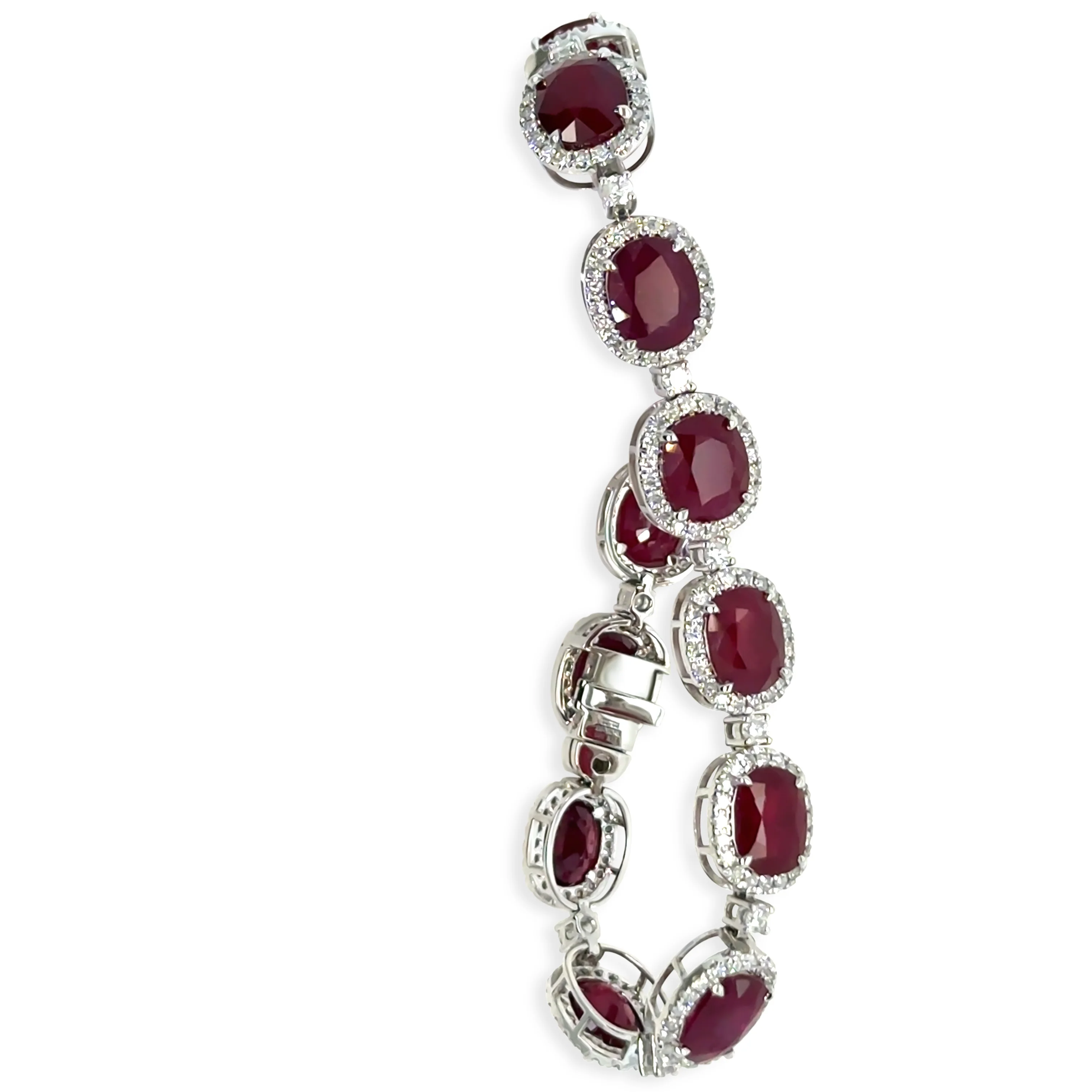 14ct White Gold Ruby and Diamond Bracelet 29.26ct - Image 3