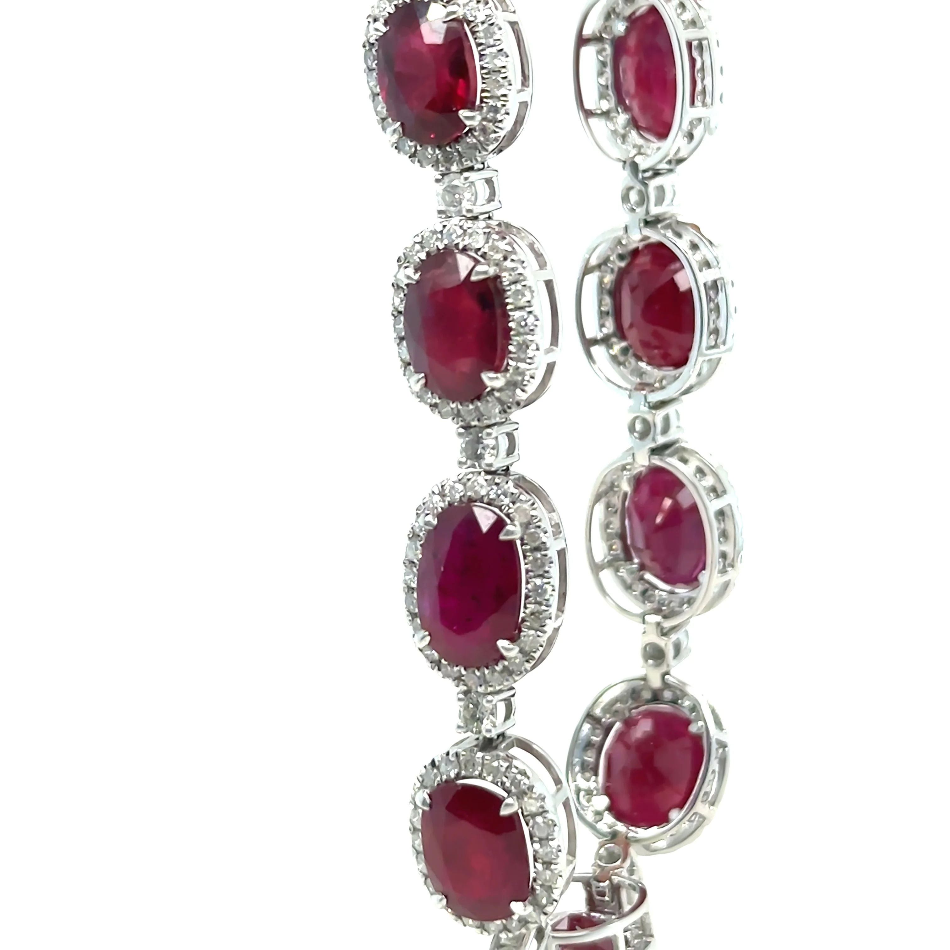 14ct White Gold Ruby and Diamond Bracelet 29.26ct - Image 6