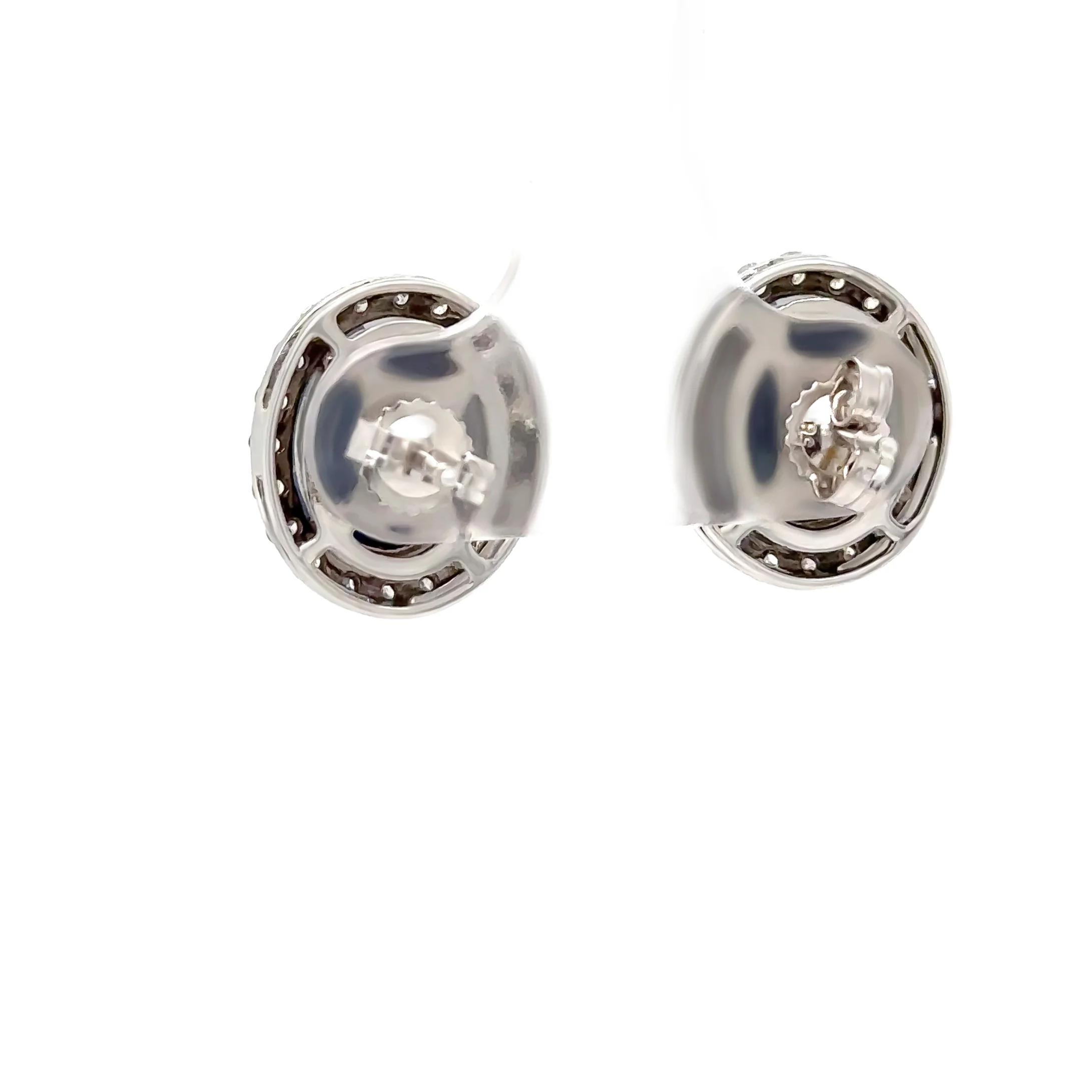 14ct White Gold Sapphire & Diamond Stud Earrings 7.56ct 4.66g - Image 6