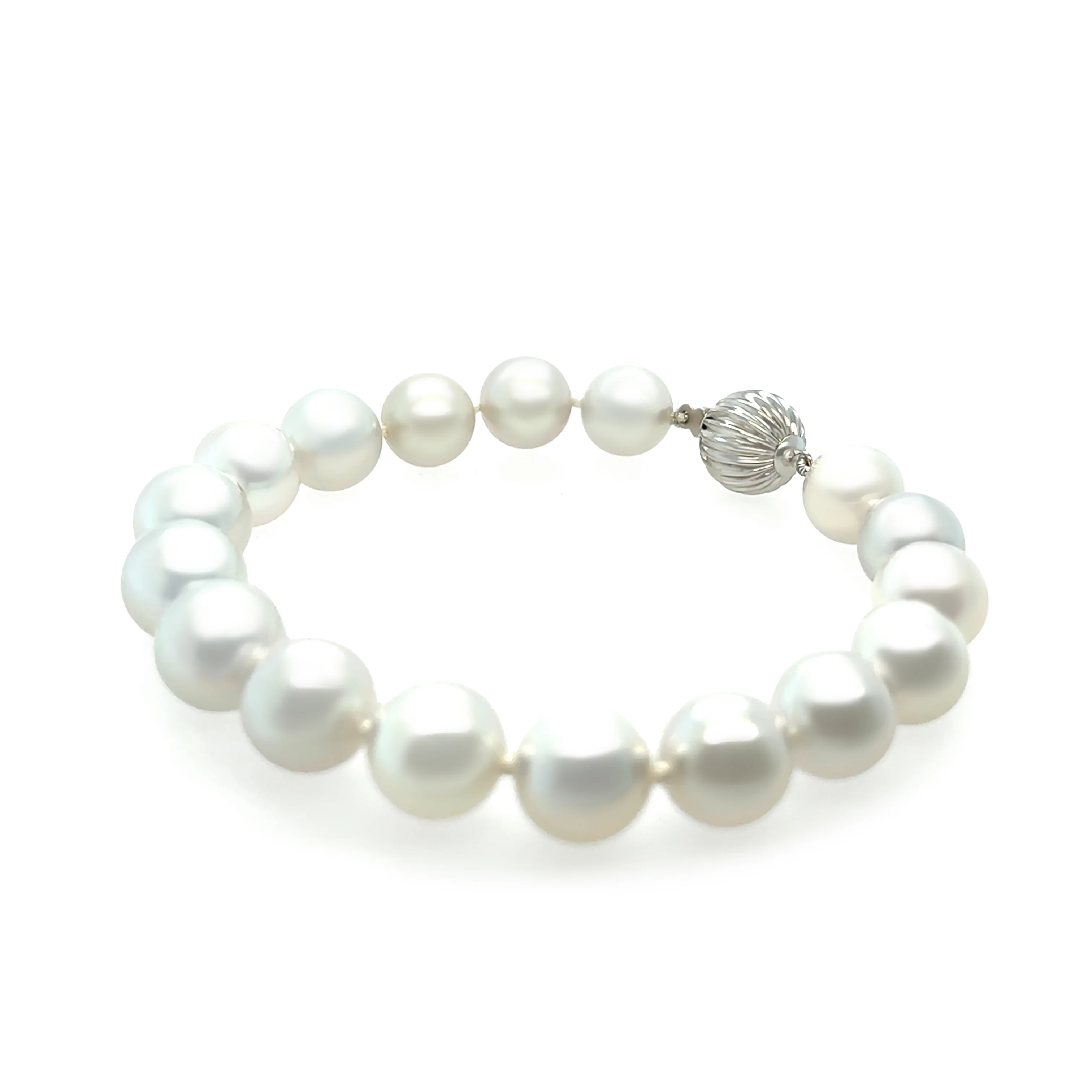14ct White Gold South Sea Cultured Pearl Knotted Bracelet - Image 5