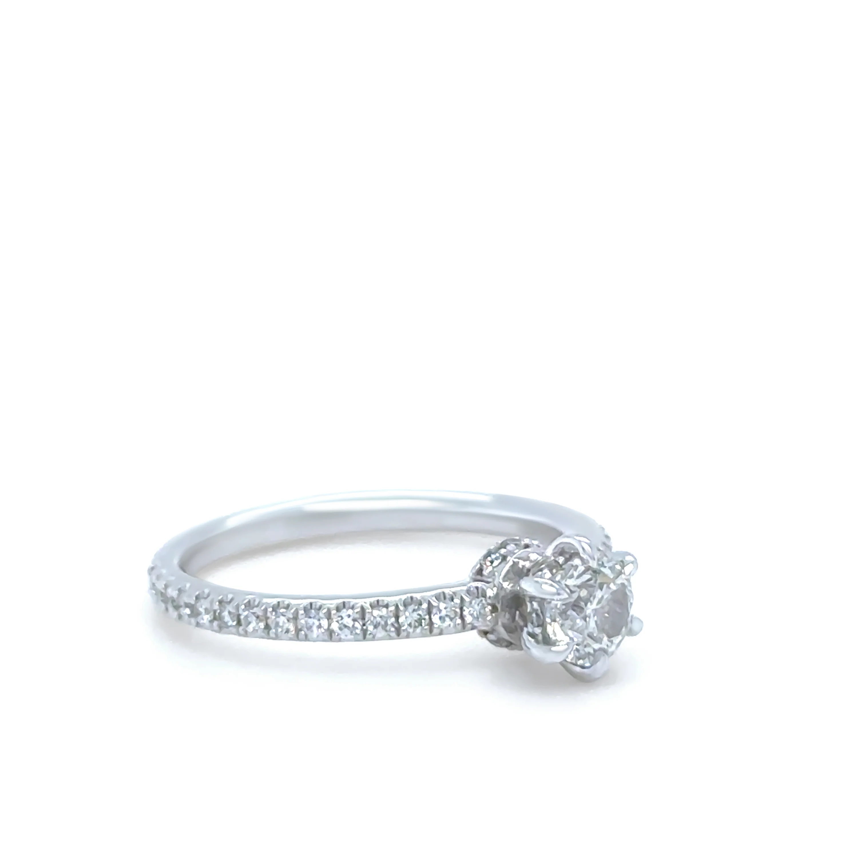 14ct White & Rose Gold Diamond Halo Ring 1.15ct - Image 3