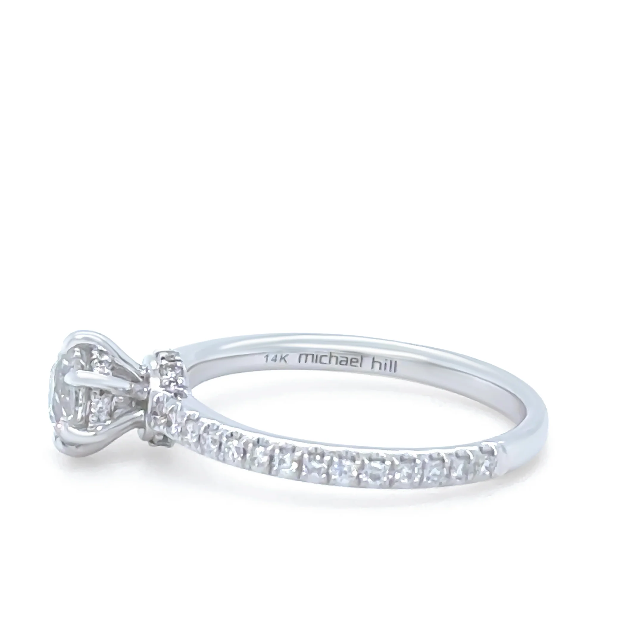 14ct White & Rose Gold Diamond Halo Ring 1.15ct - Image 6