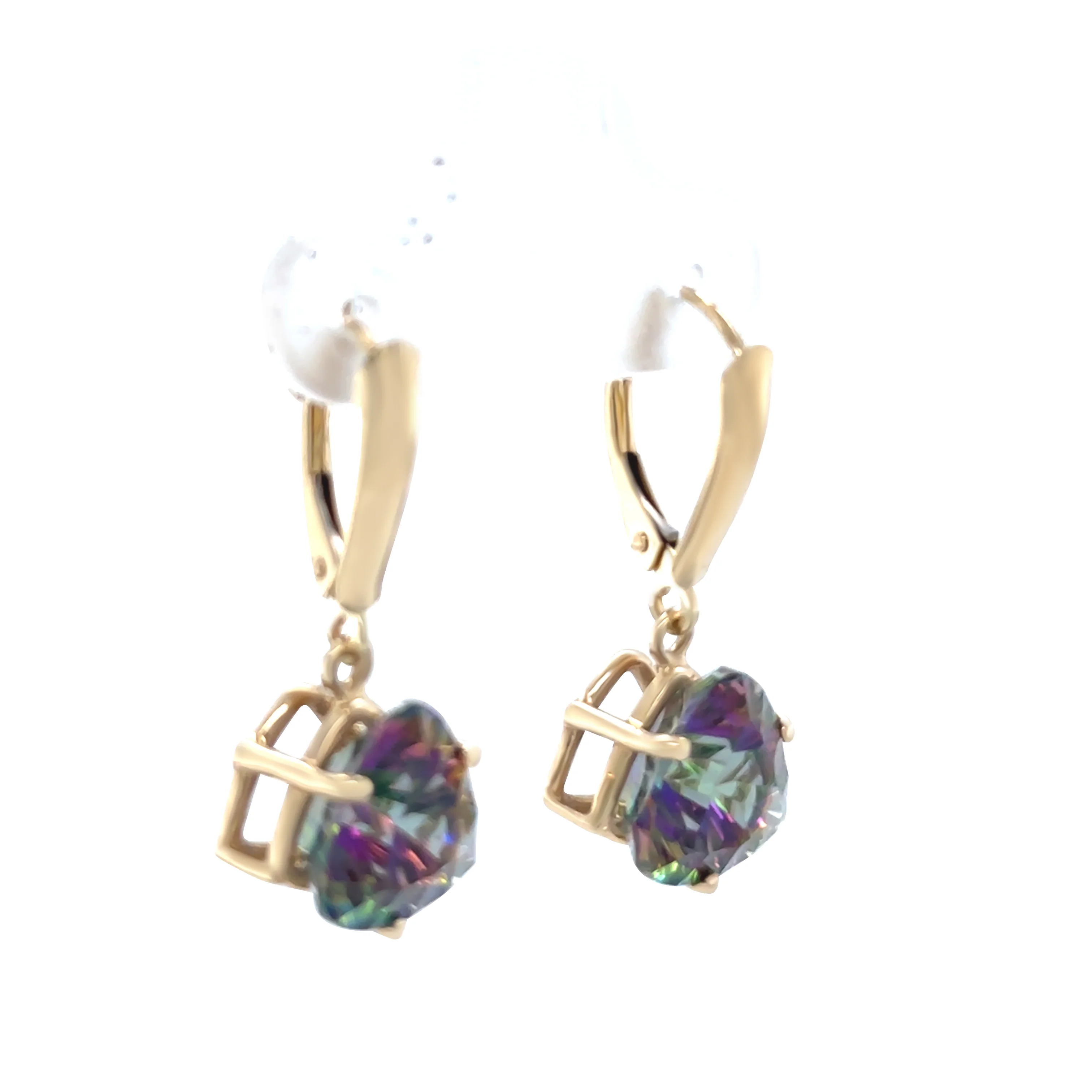 14ct Yellow Gold Mystic Topaz Drop Earrings 4.45ct 4.02g - Image 3