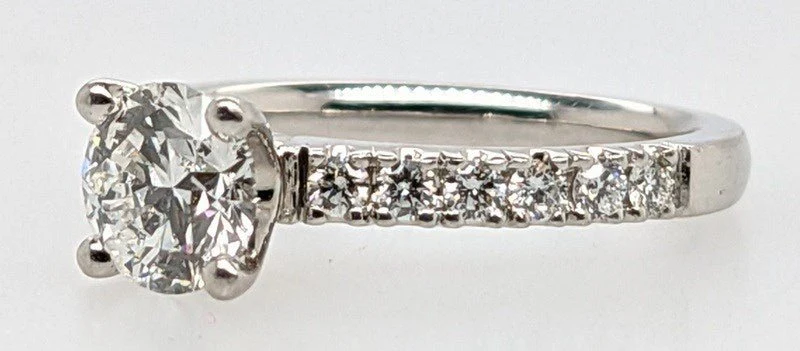 GIA 18ct White Gold Diamond Tiffany Style Engagement Ring - Image 3