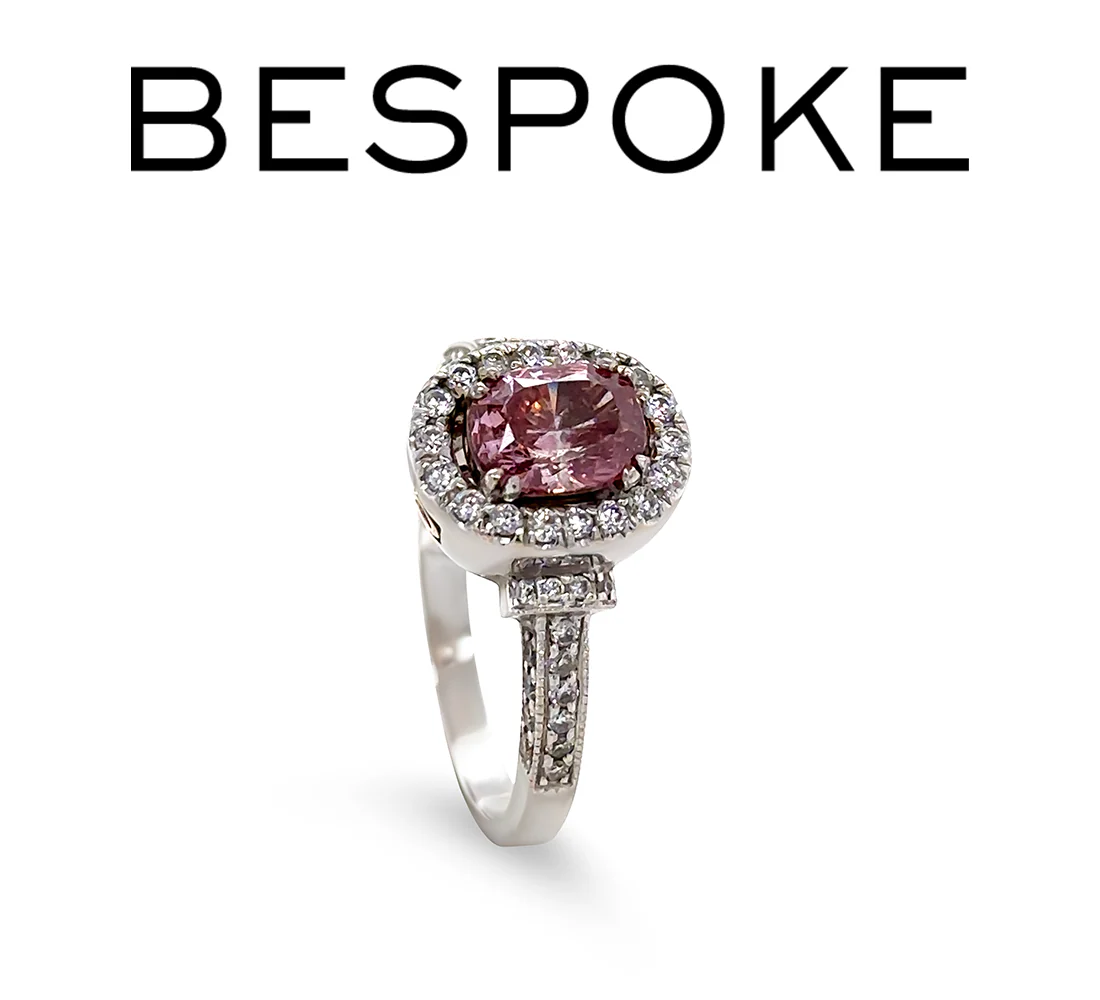 18ct White and Rose Gold Pink Diamond Ring 1.36ct 6.1g