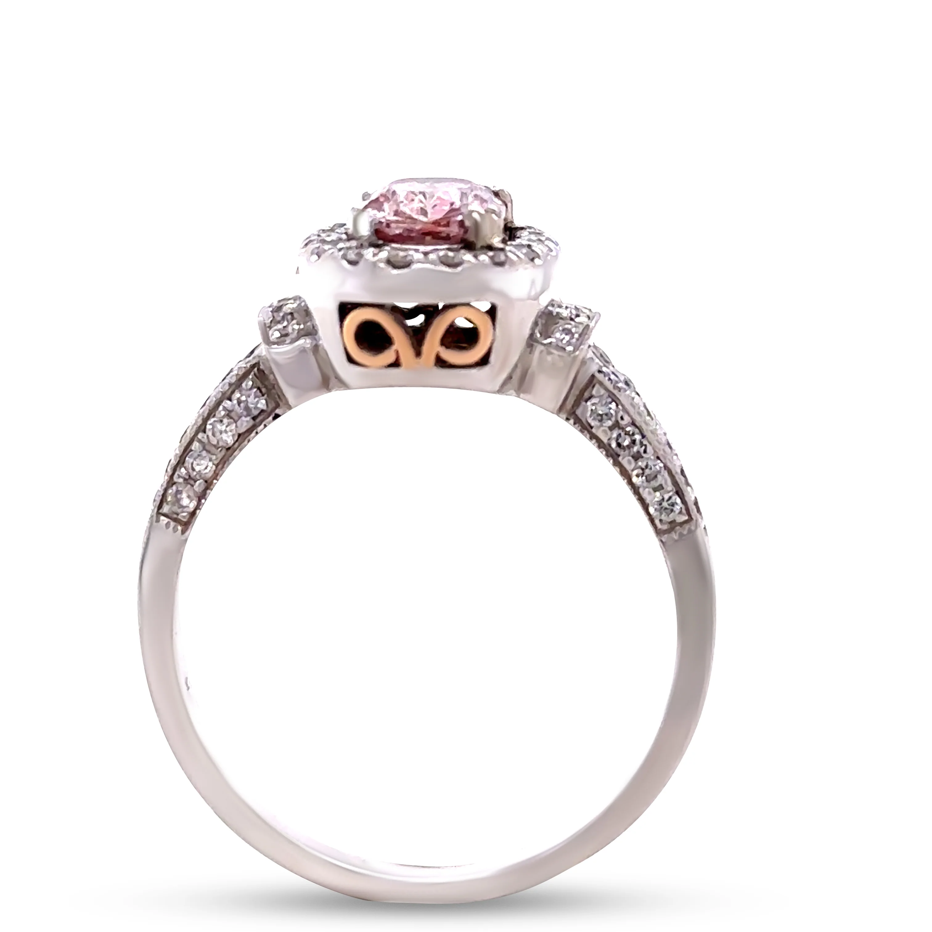 18ct White and Rose Gold Pink Diamond Ring 1.36ct 6.1g - Image 3