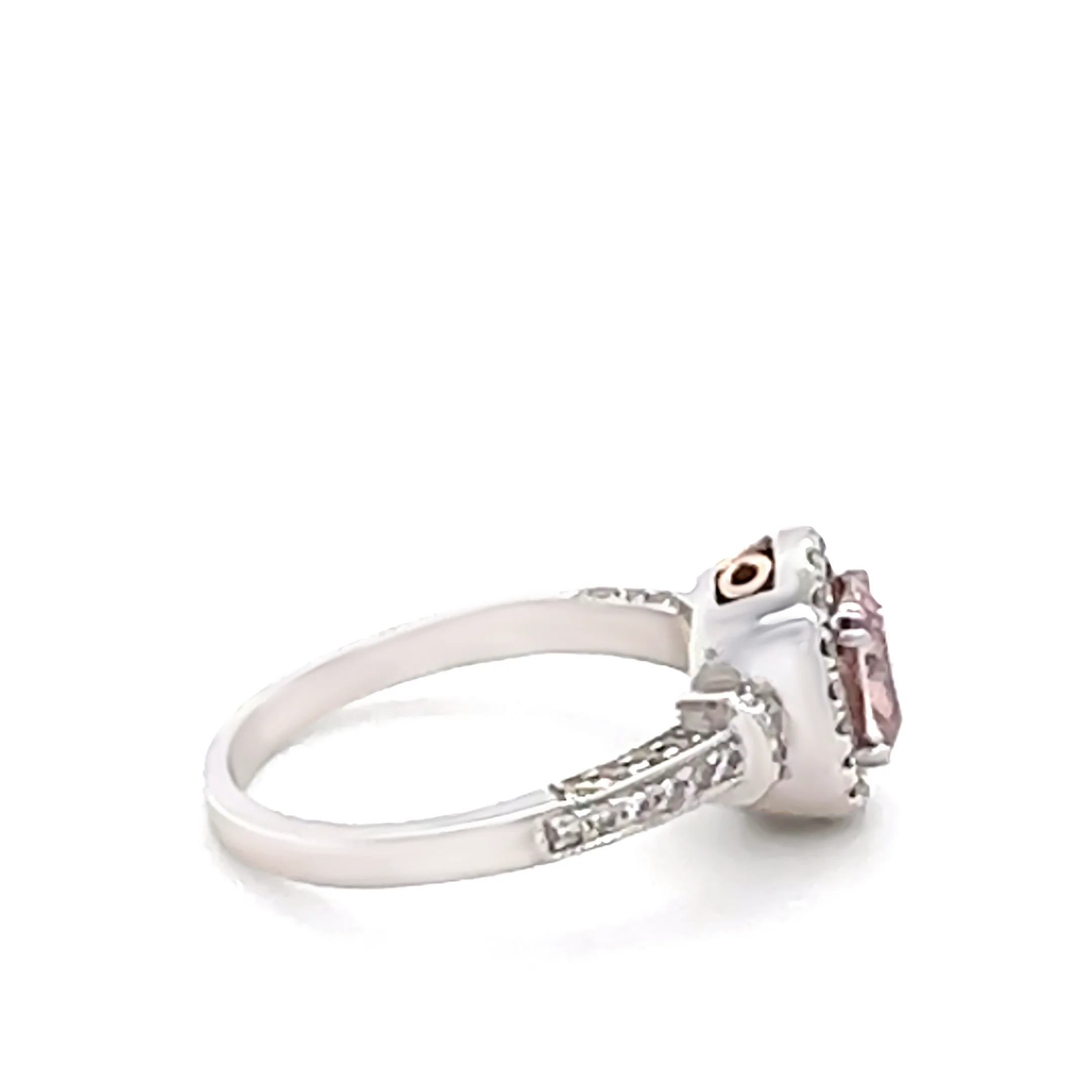 18ct White and Rose Gold Pink Diamond Ring 1.36ct 6.1g - Image 4