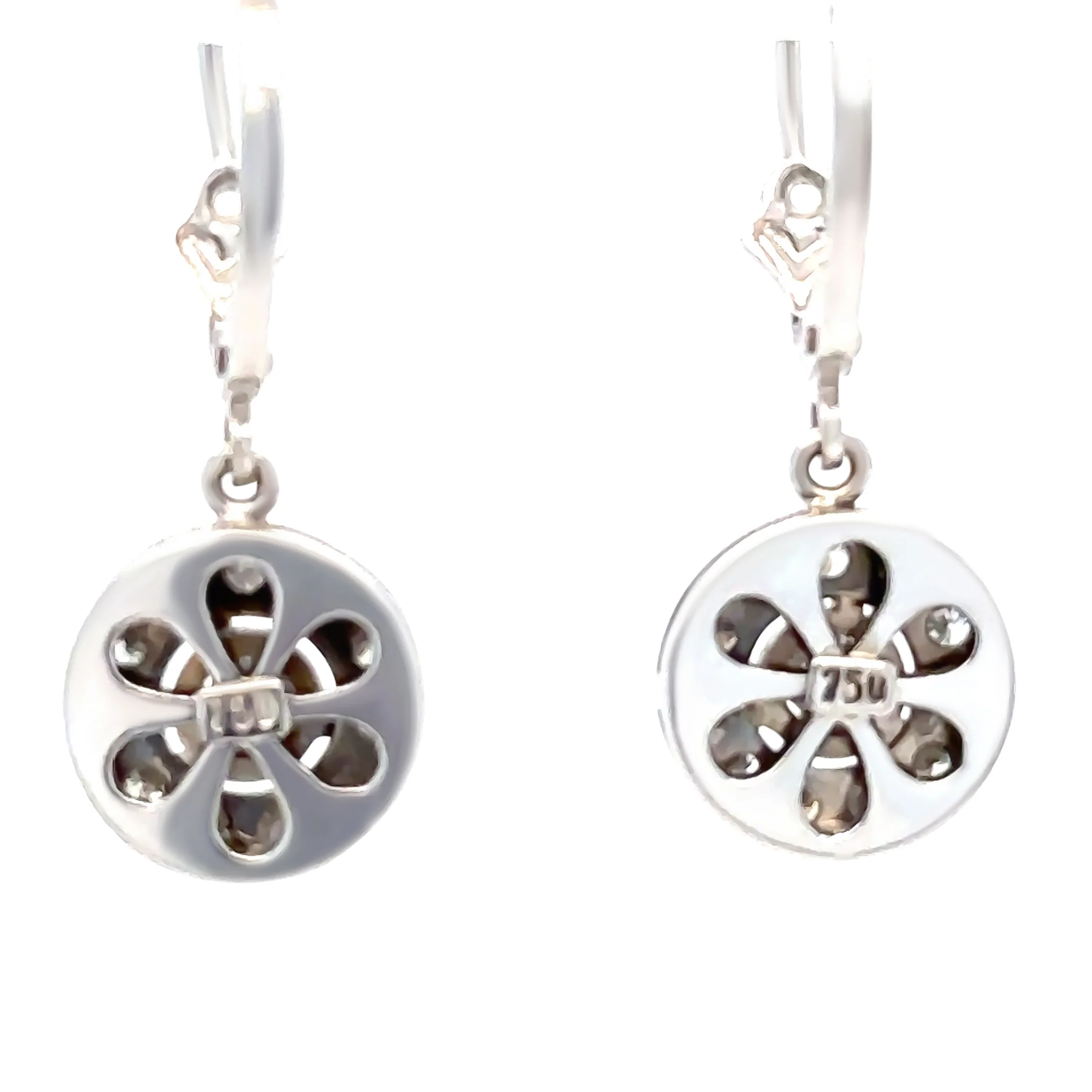 18ct White Gold Diamond Earrings 0.68ct 4.2g - Image 3