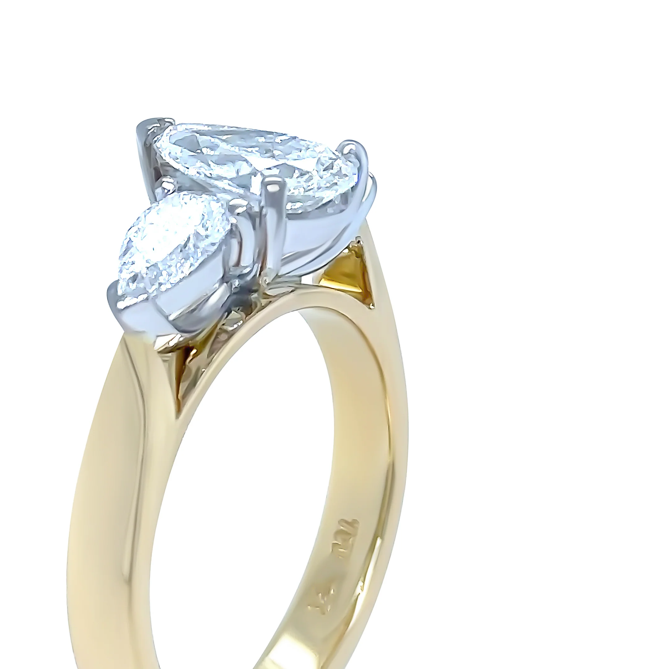 DCLA 18ct Yellow and White Gold 3-Stone Diamond Engagement Ring 2.41ct - Image 8