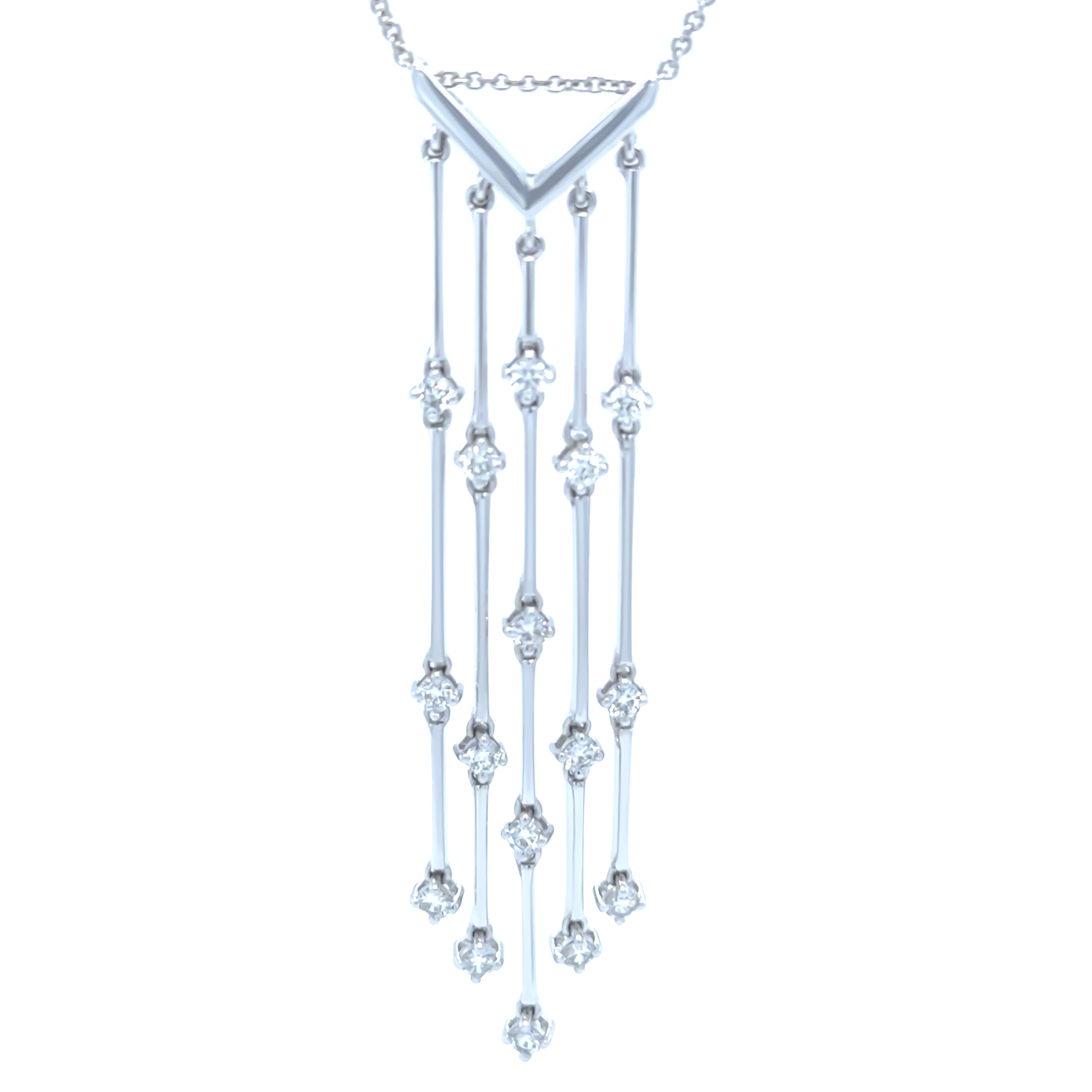 18ct White Gold Five-Line Diamond Pendant 0.64ct 7.77g - Image 2