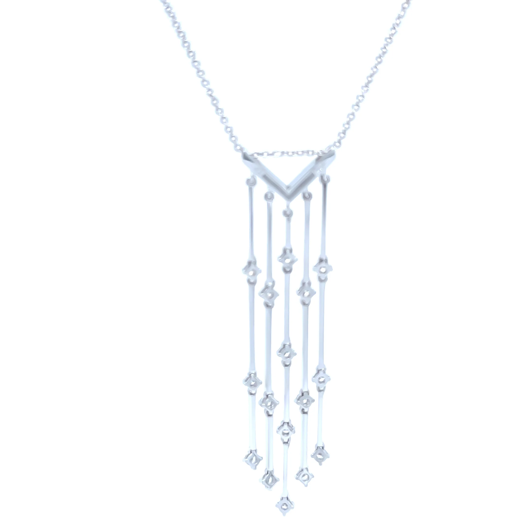 18ct White Gold Five-Line Diamond Pendant 0.64ct 7.77g - Image 3