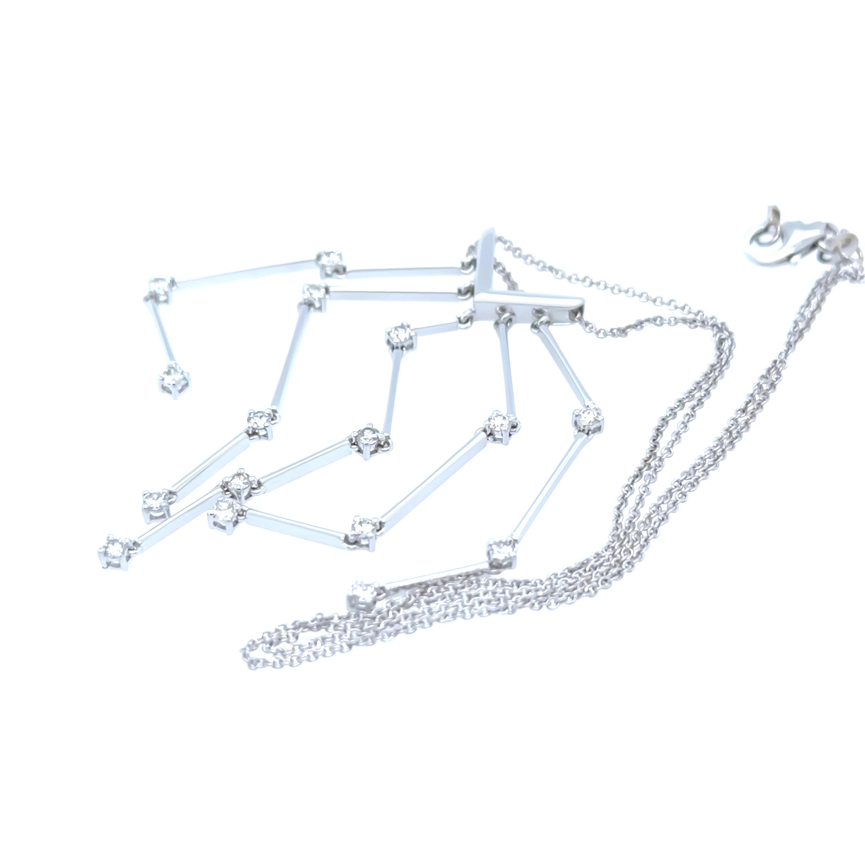 18ct White Gold Five-Line Diamond Pendant 0.64ct 7.77g - Image 4