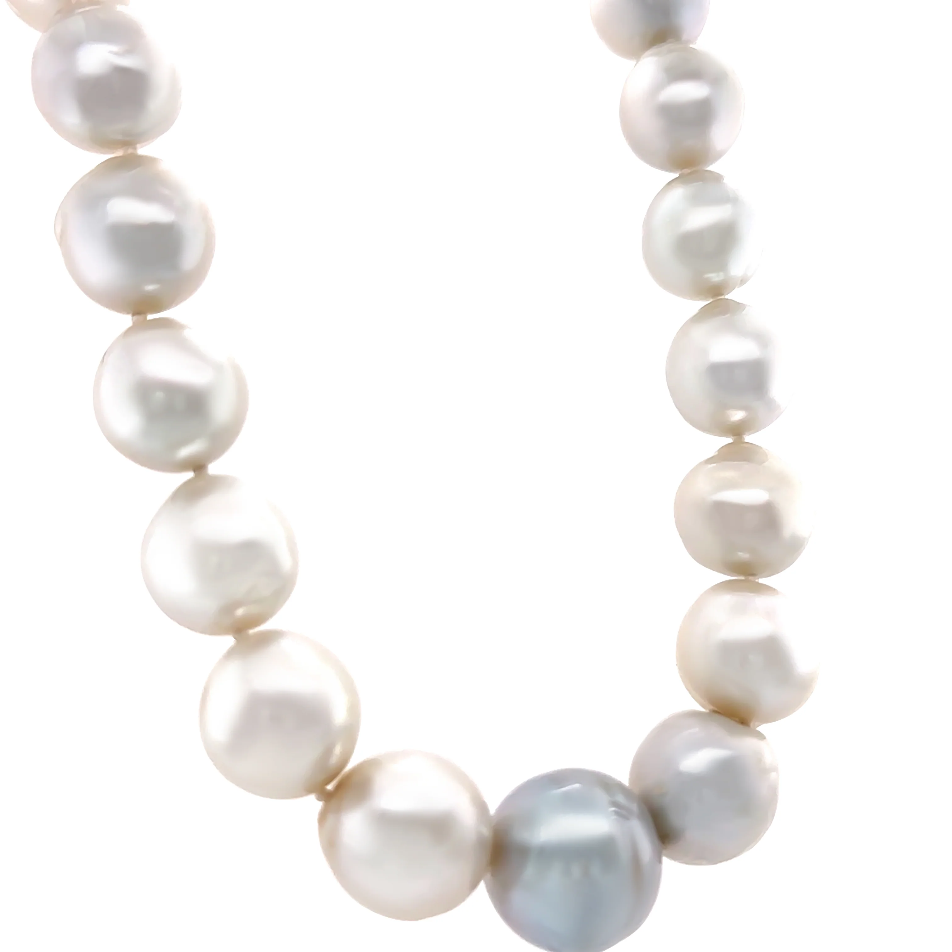 18ct White Gold Graduated South Sea Cultured Pearl Necklace 113.45g - Image 2
