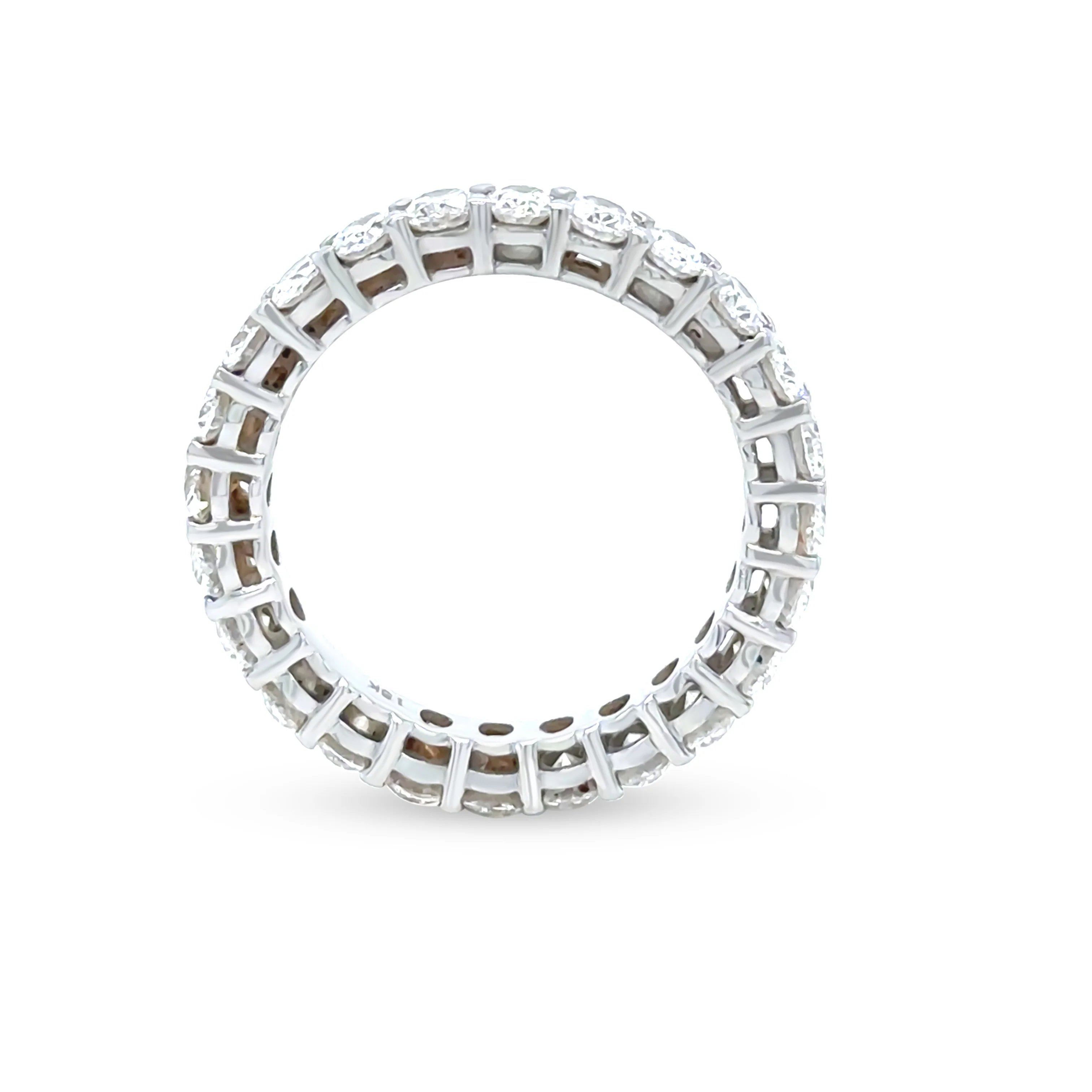 18ct White Gold Oval Diamond Eternity Ring 3.45ct - Image 6