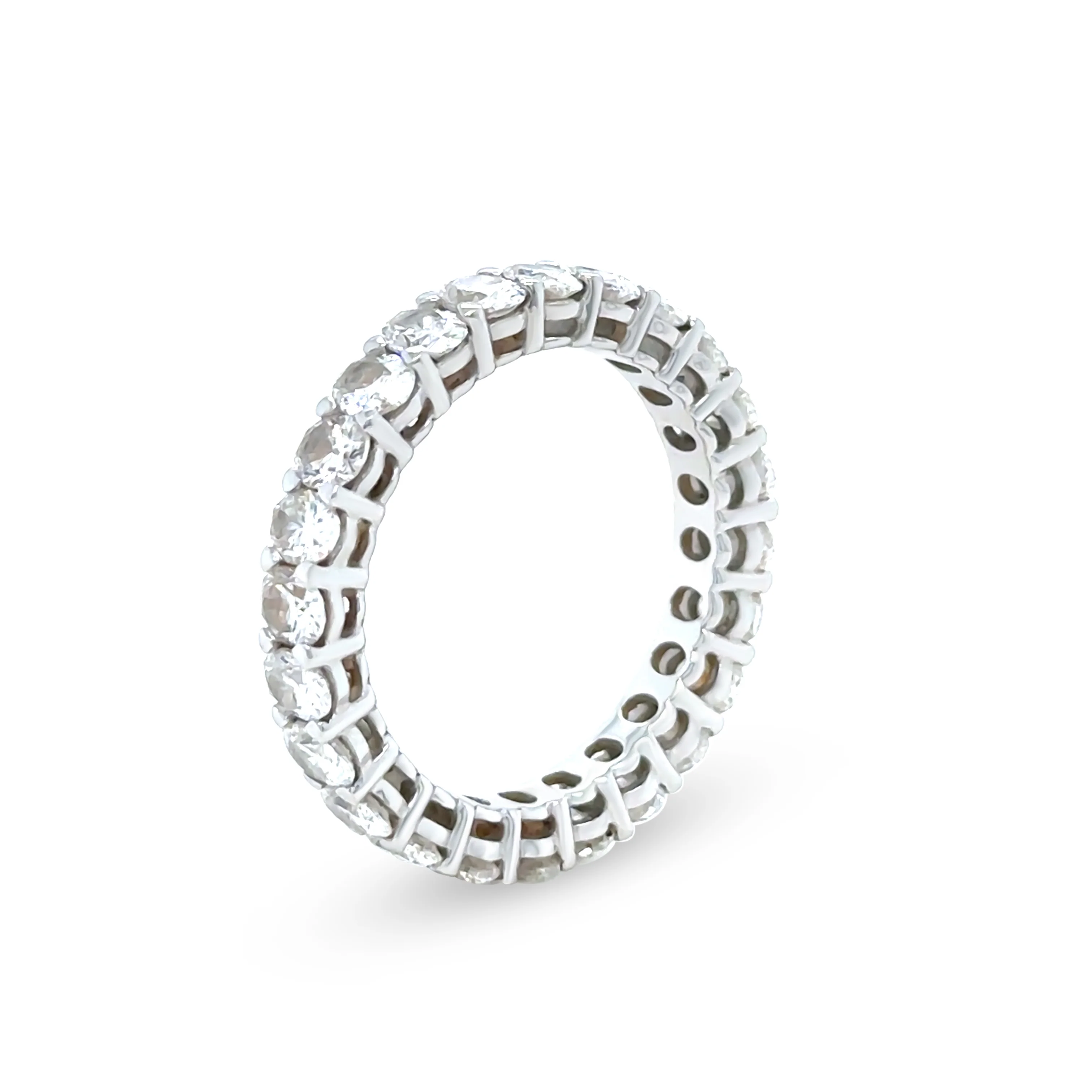 18ct White Gold Oval Diamond Eternity Ring 3.45ct - Image 7