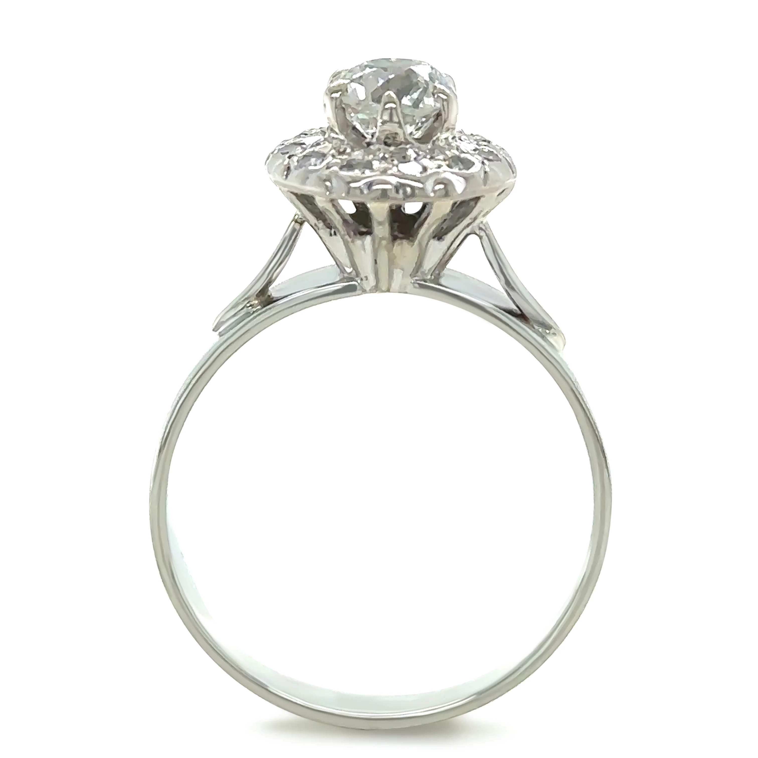 18ct White Gold Palladium & Platinum Diamond Ring 0.87ct 5.5g - Image 8