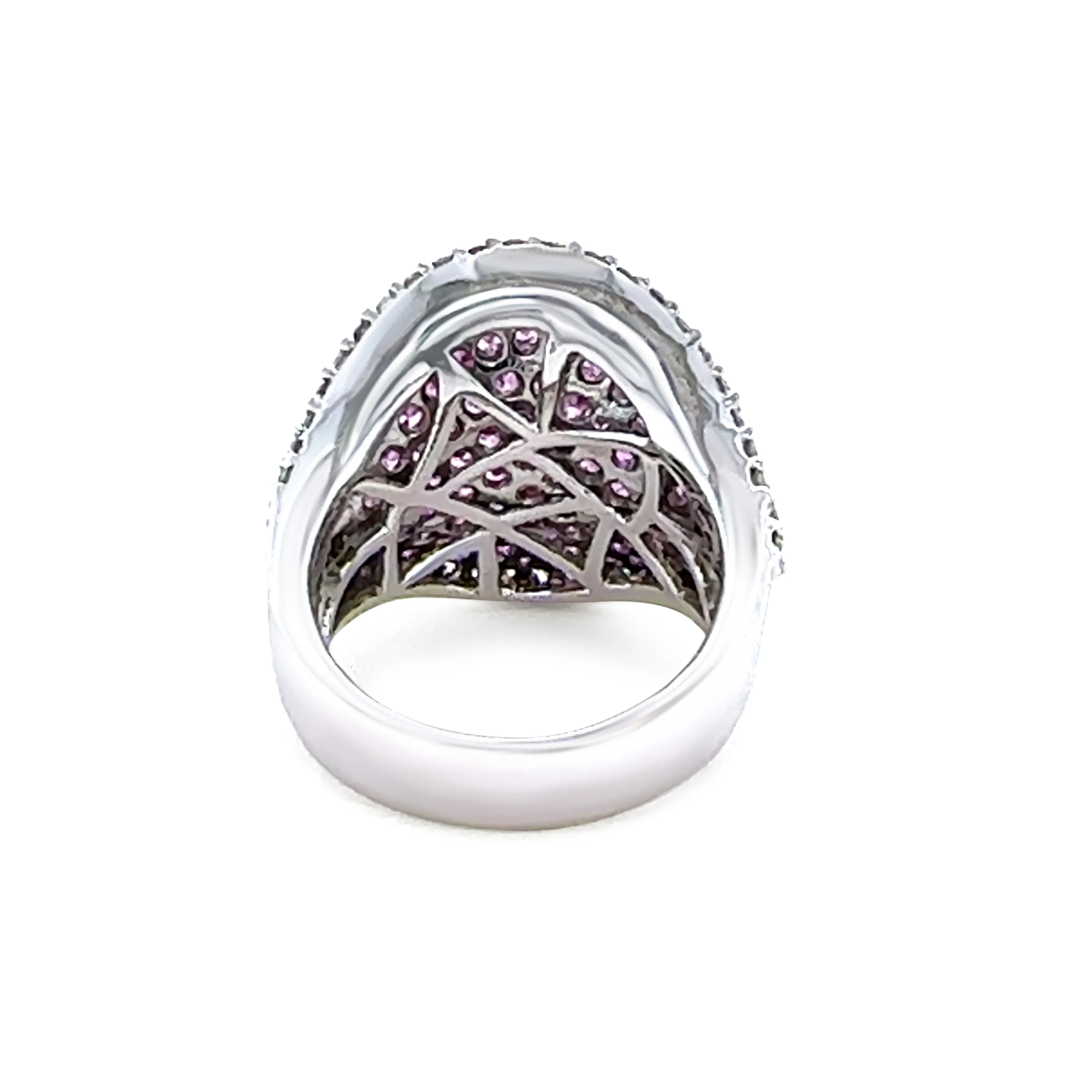18ct White Gold Pink Sapphire and Diamond Dress Ring 3.74ct 17.85g - Image 7