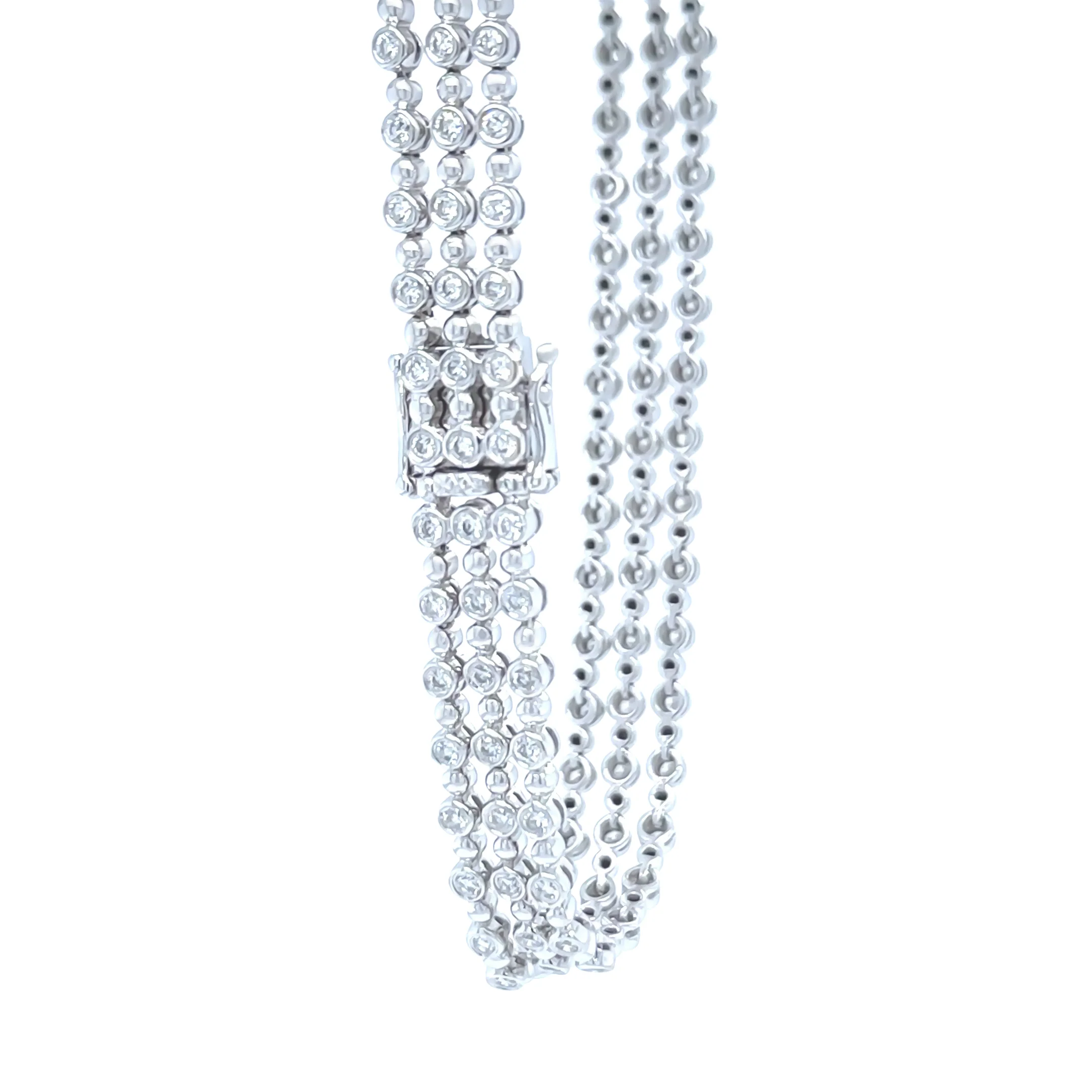 18ct White Gold Three-Row Diamond Bracelet 3.40ct 21.85g - Image 5