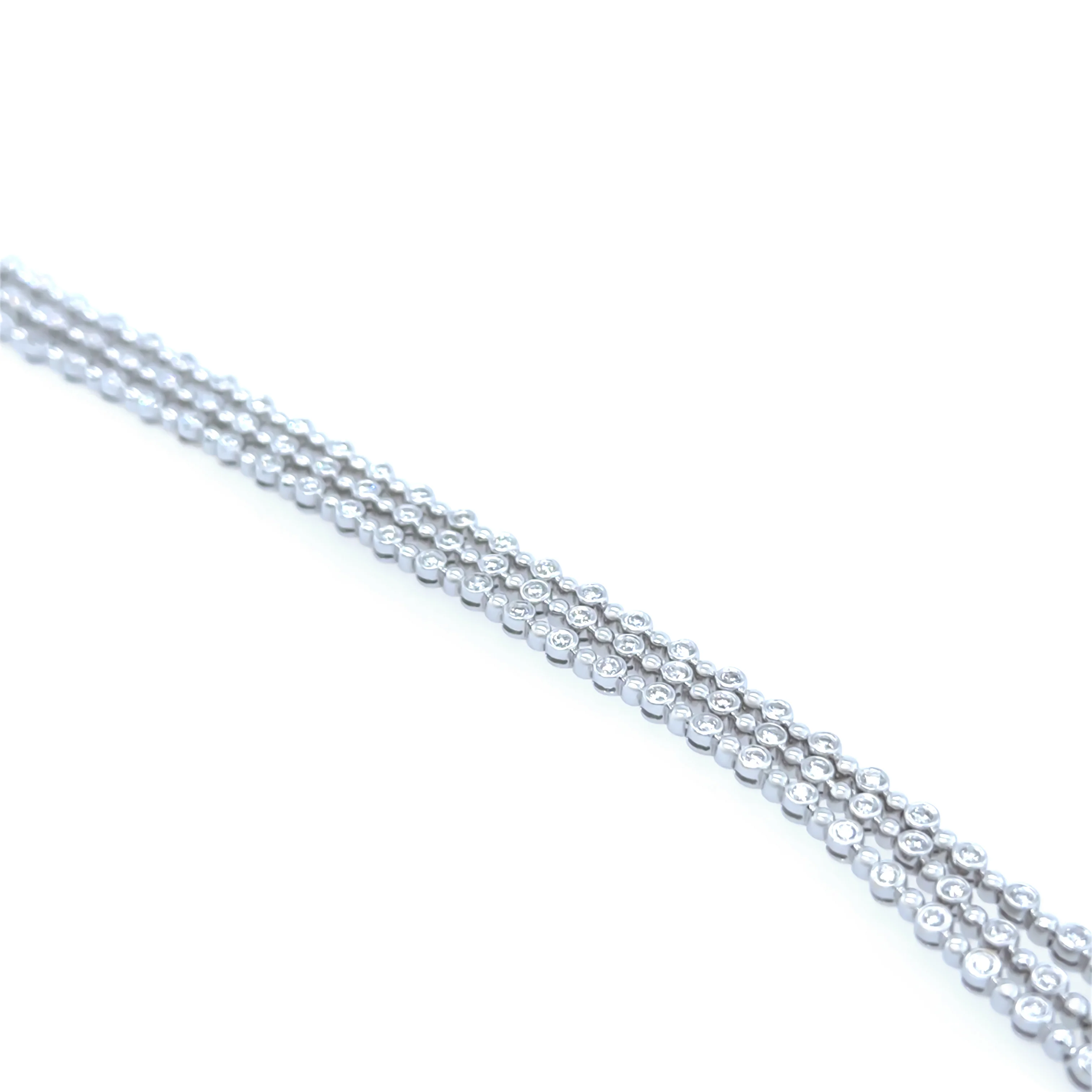 18ct White Gold Three-Row Diamond Bracelet 3.40ct 21.85g - Image 6