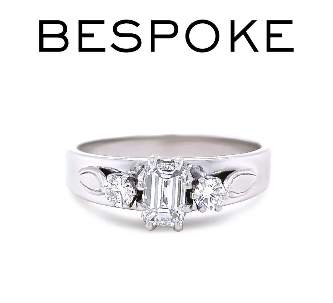 18ct White Gold Traditional 3 Stone Diamond Ring 0.73ct