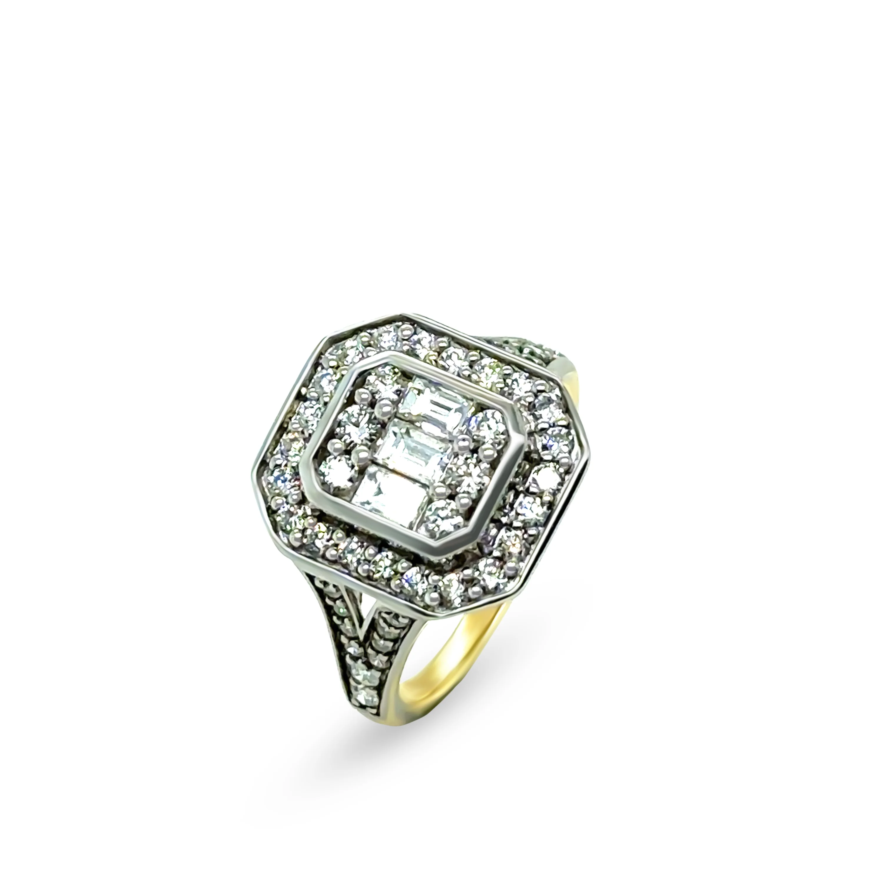 18ct Yellow and White Gold Diamond Ring 1.00ct 4.9g - Image 3