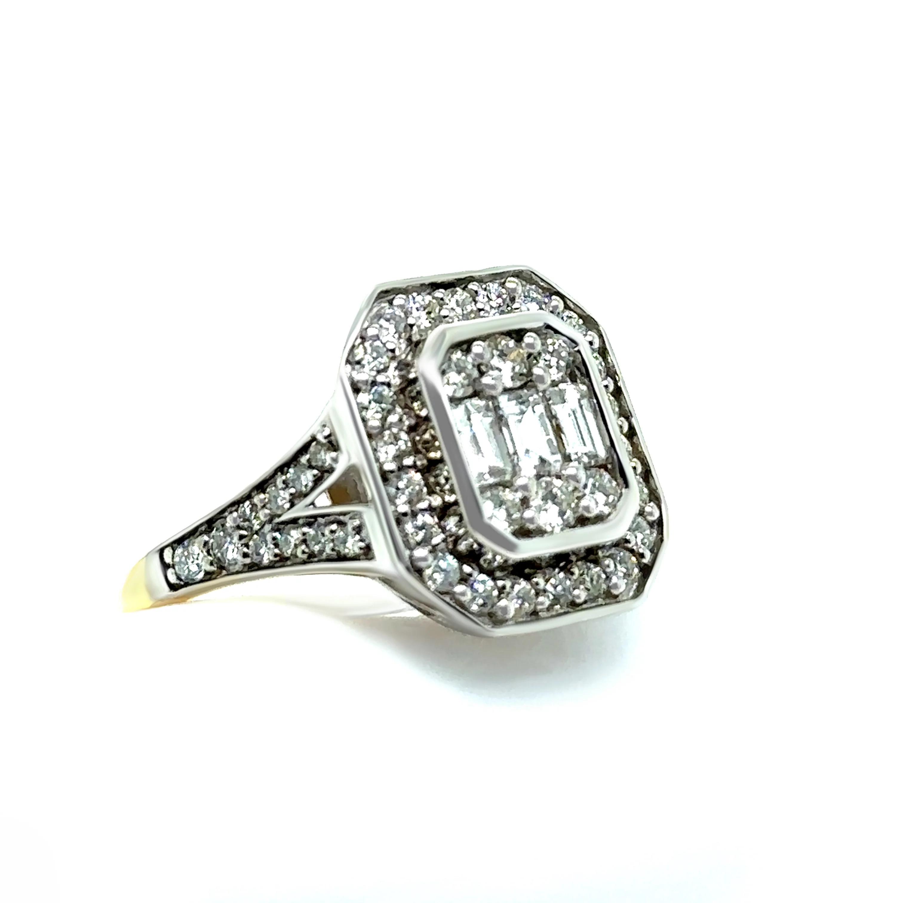18ct Yellow and White Gold Diamond Ring 1.00ct 4.9g - Image 4