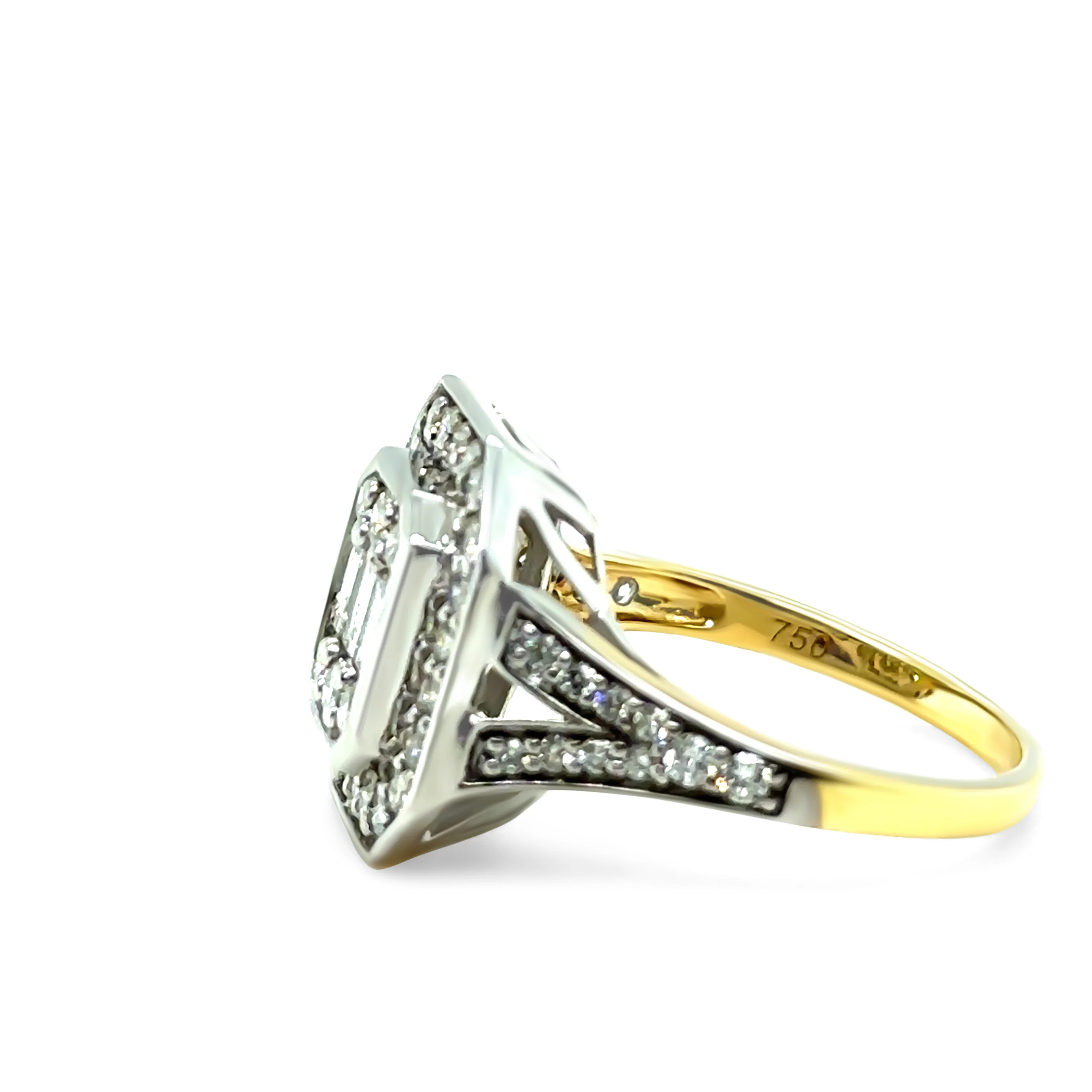 18ct Yellow and White Gold Diamond Ring 1.00ct 4.9g - Image 5