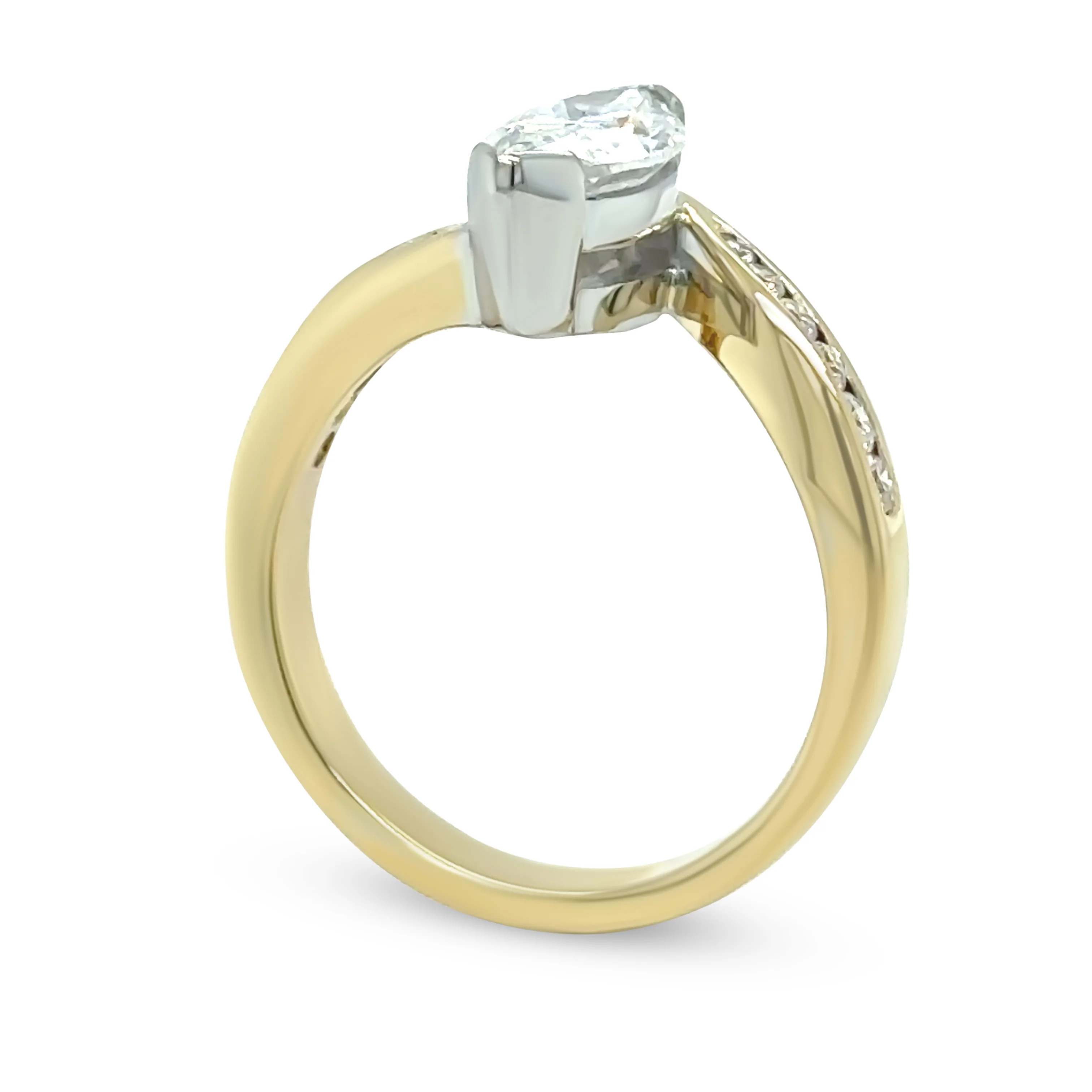 18ct Yellow and White Gold Marquise Diamond Engagement Ring 1.21ct 5.09g - Image 7
