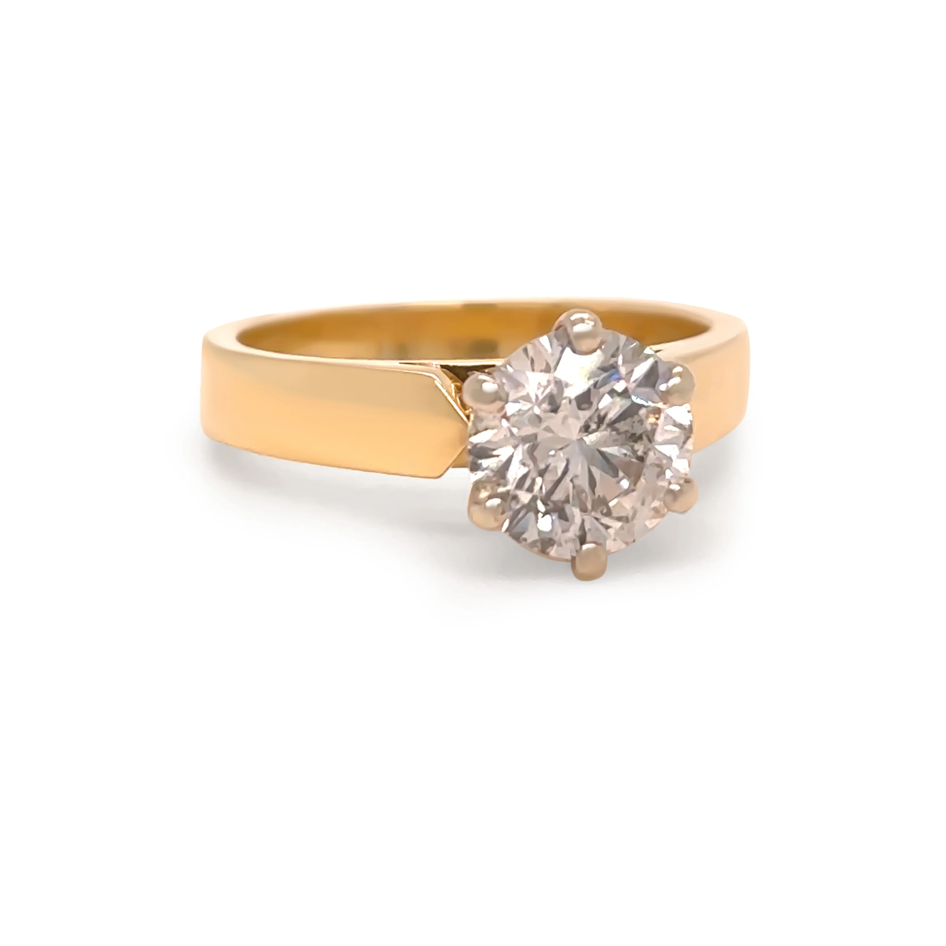 18ct Yellow and White Gold Round Brilliant Cut Diamond Solitaire Ring 2.04ct 5.95g - Image 2