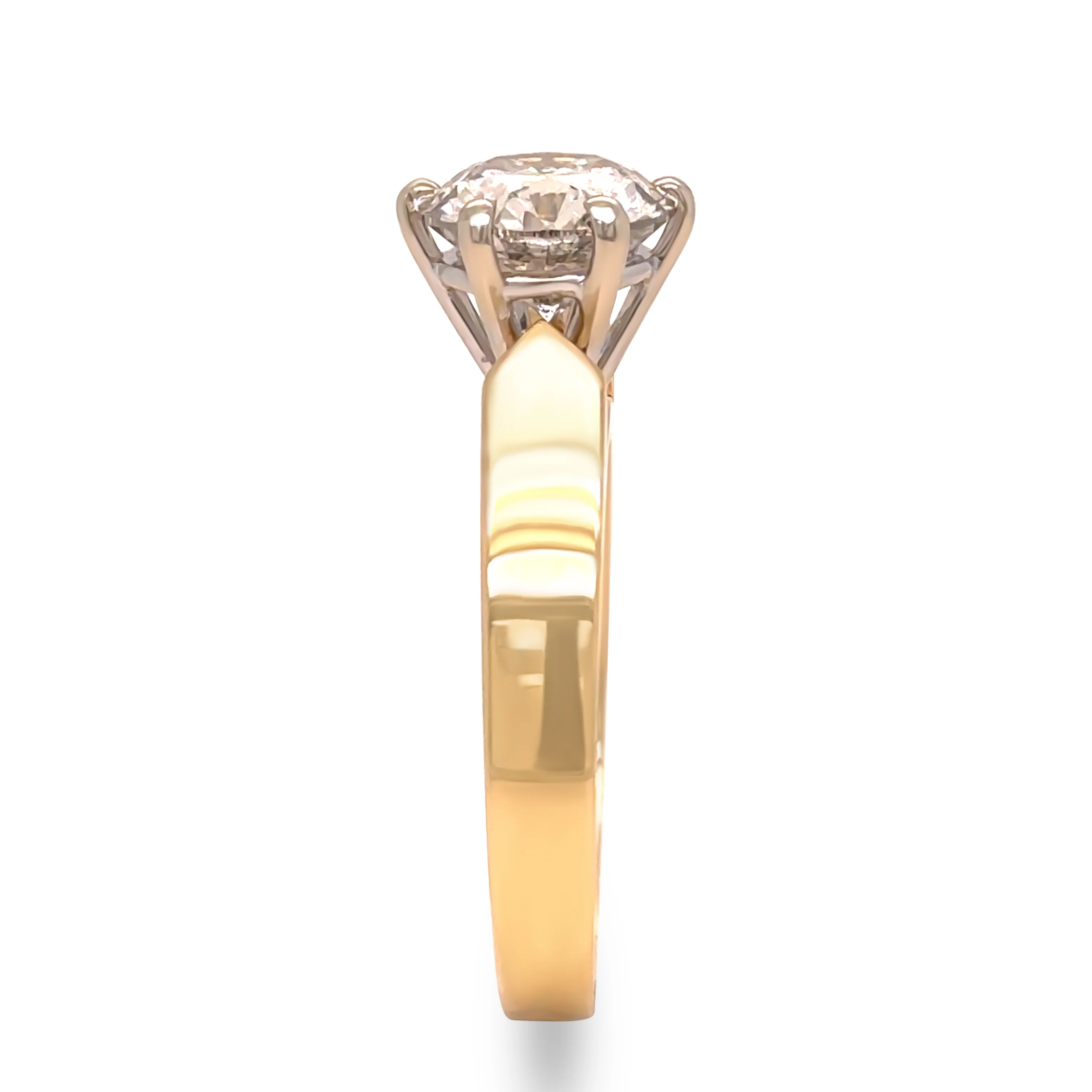 18ct Yellow and White Gold Round Brilliant Cut Diamond Solitaire Ring 2.04ct 5.95g - Image 5