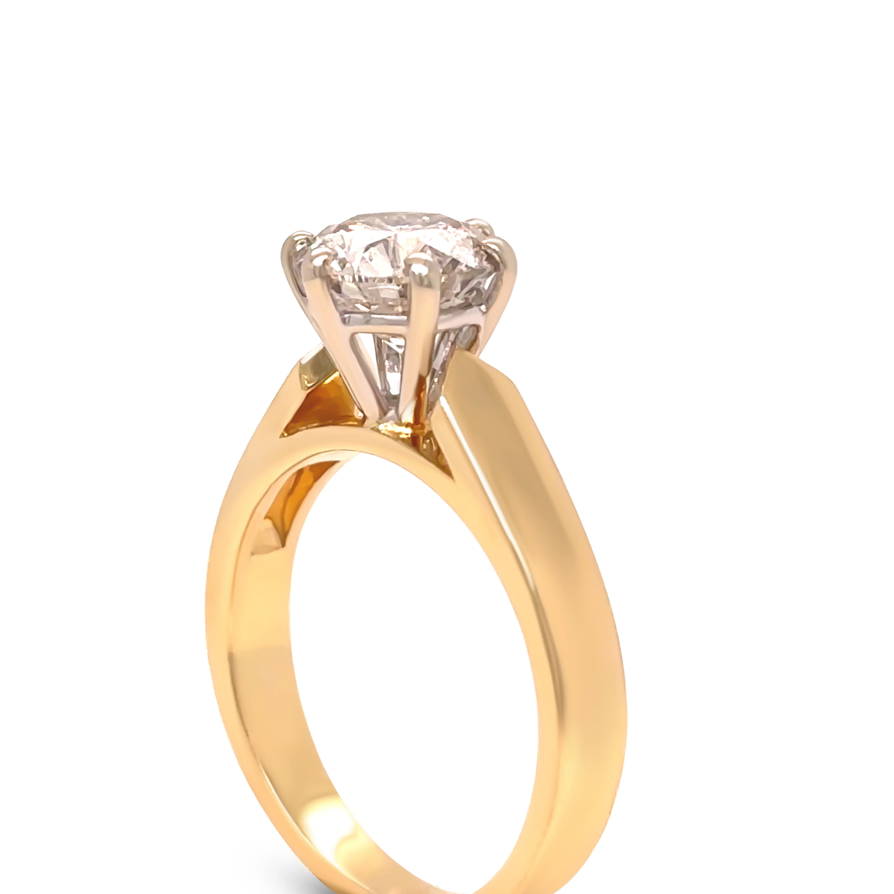 18ct Yellow and White Gold Round Brilliant Cut Diamond Solitaire Ring 2.04ct 5.95g - Image 7