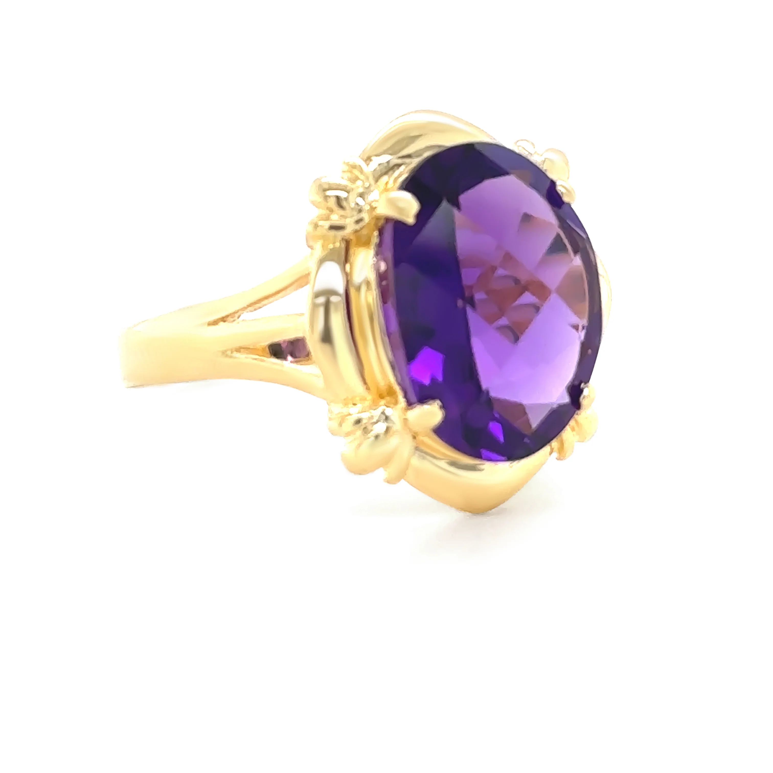 18ct Yellow Gold Amethyst Ring 6.70ct 5.67g - Image 2