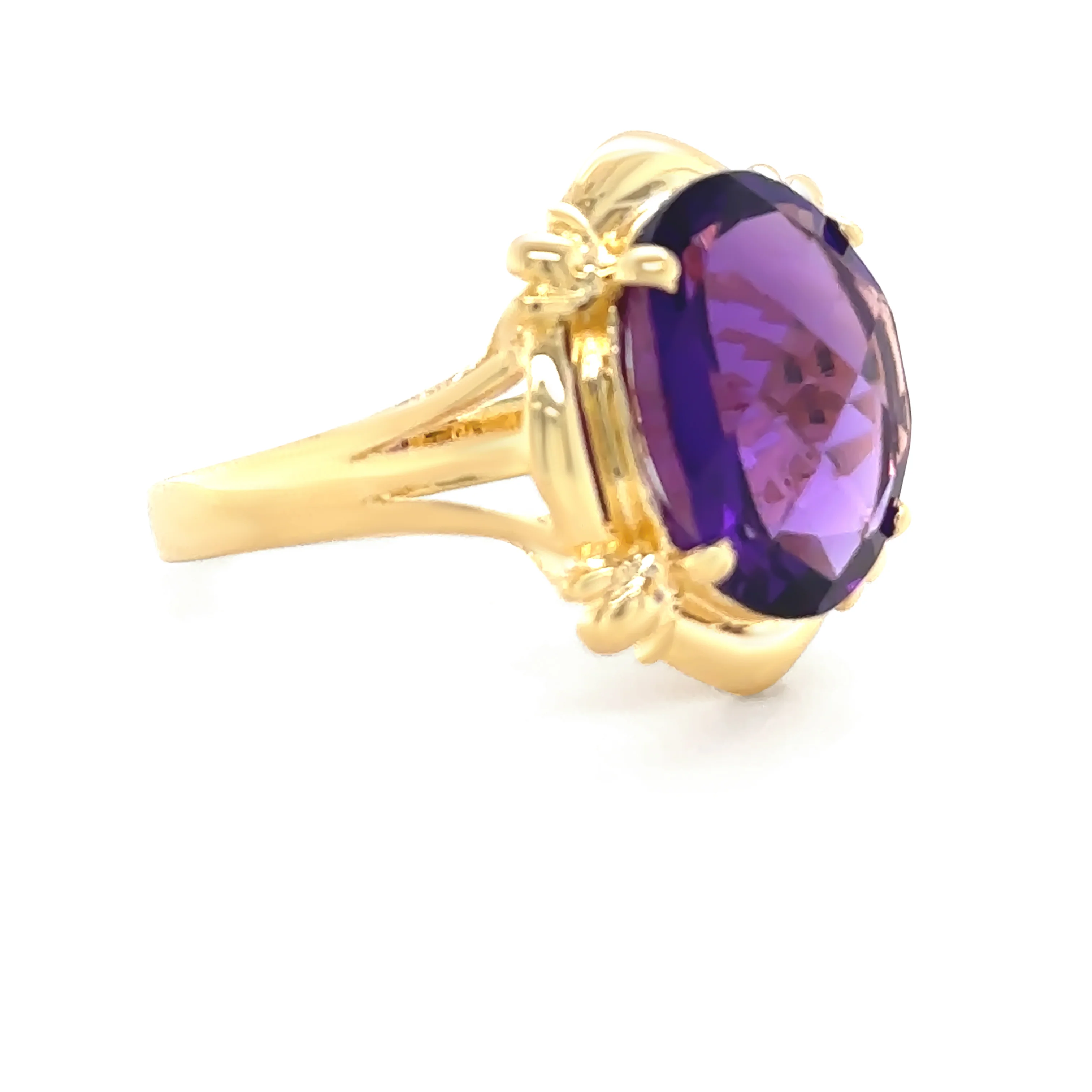 18ct Yellow Gold Amethyst Ring 6.70ct 5.67g - Image 3