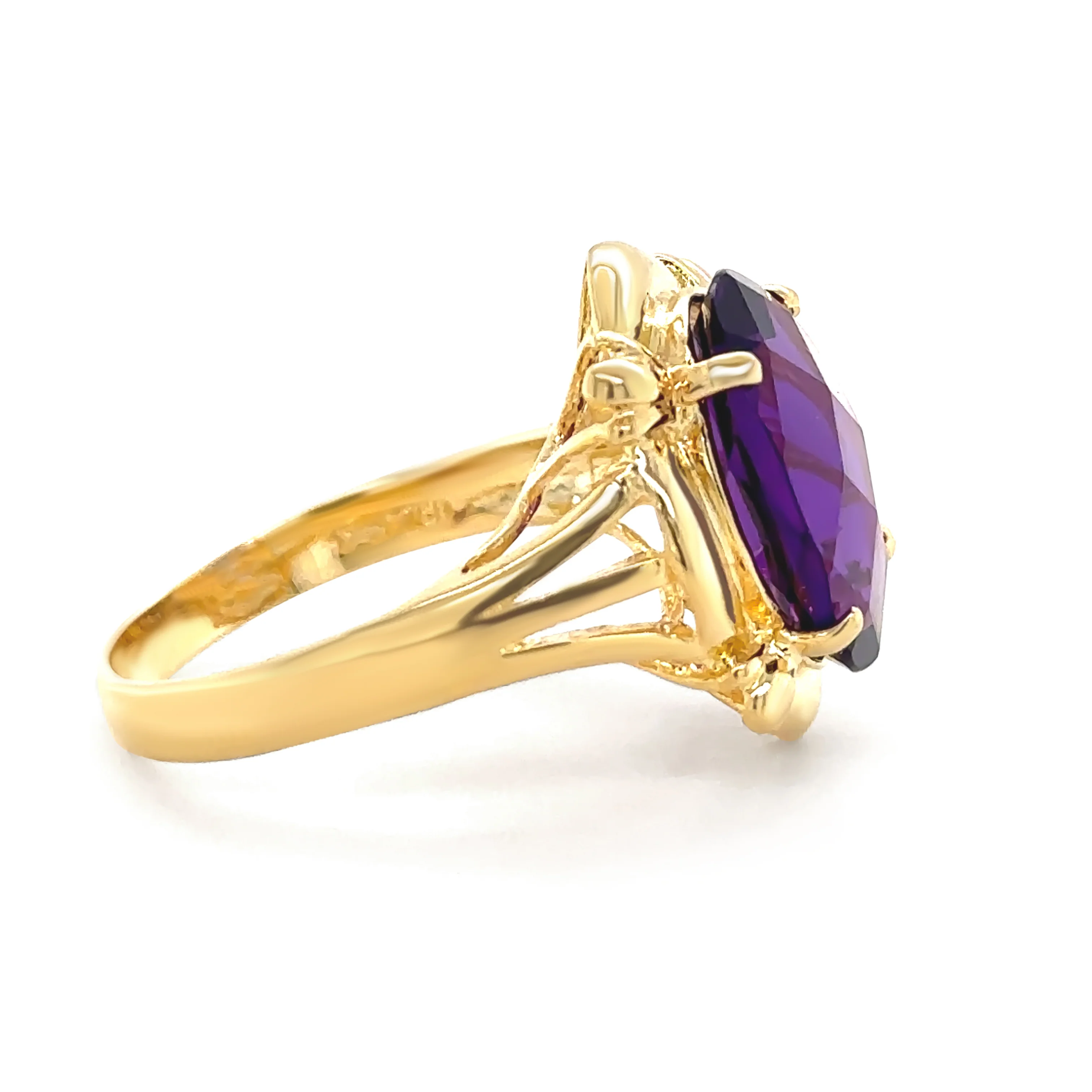18ct Yellow Gold Amethyst Ring 6.70ct 5.67g - Image 4