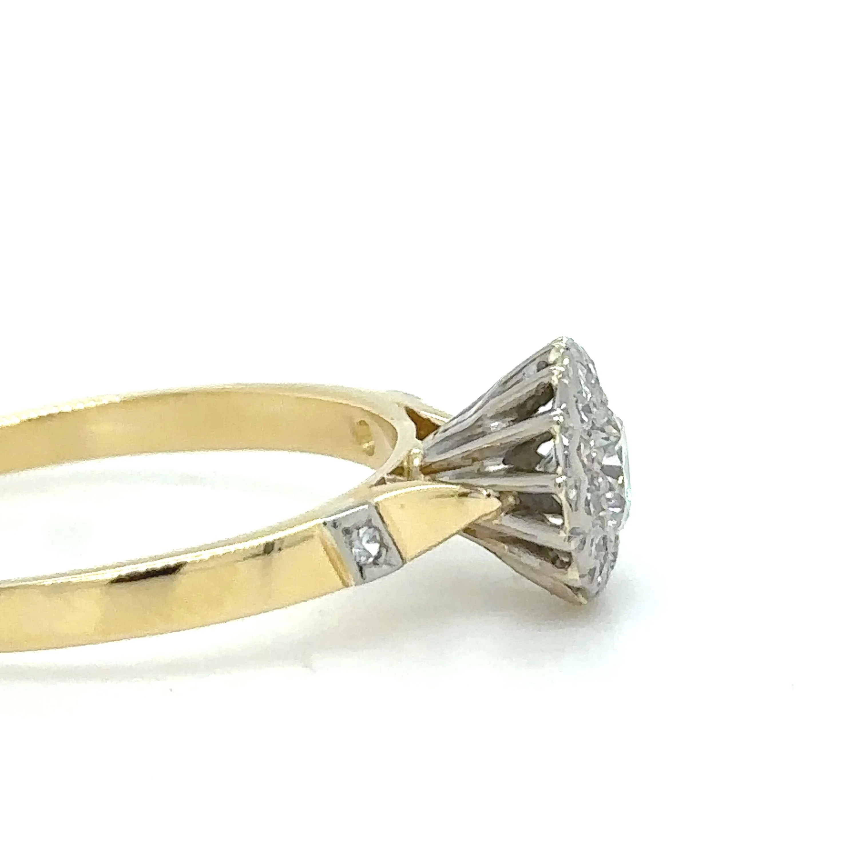 18ct Yellow Gold and Platinum Diamond Ring 0.65ct 3.5g - Image 3
