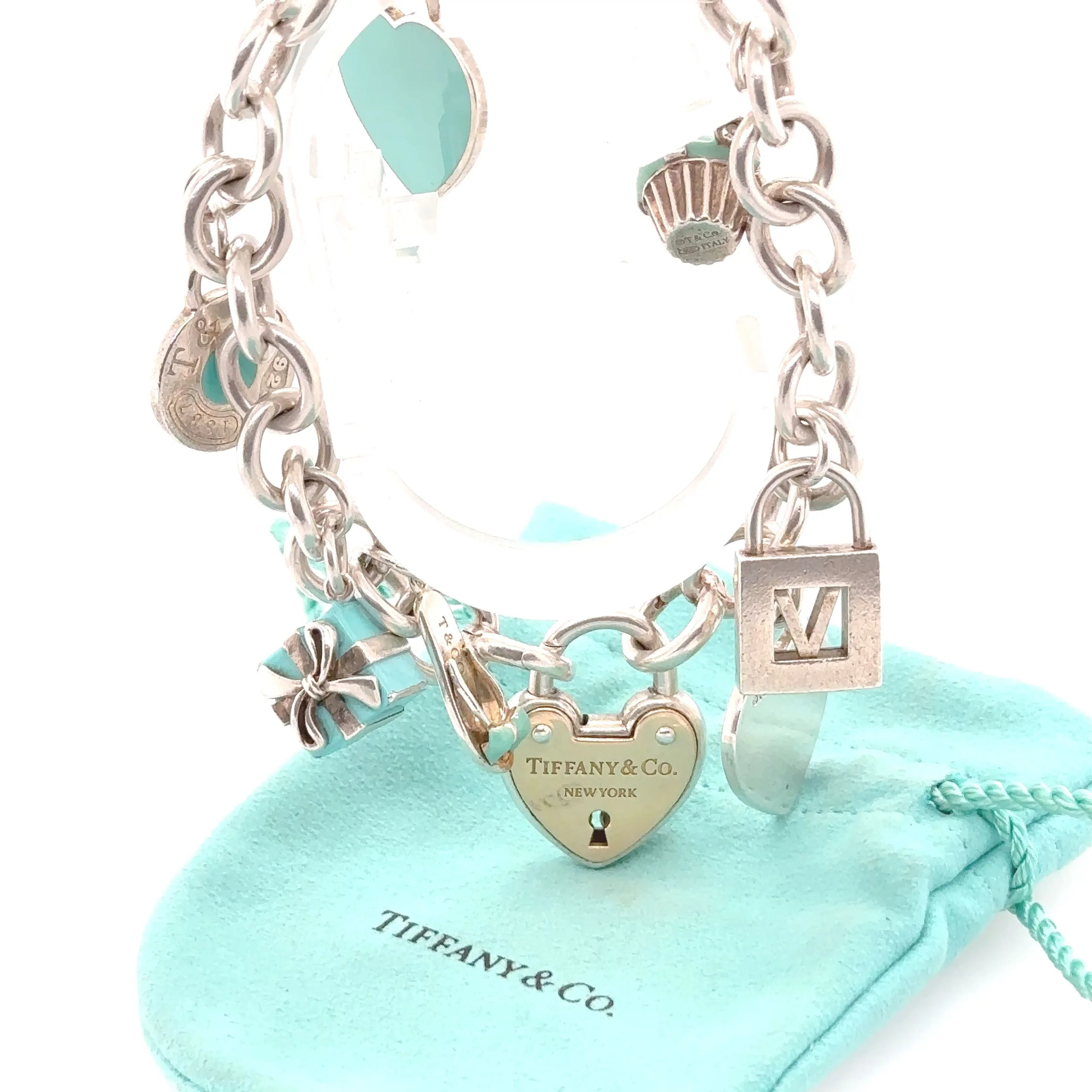Tiffany & Co 18ct Yellow Gold and Sterling Silver Charm Bracelet 78.7g - Image 6
