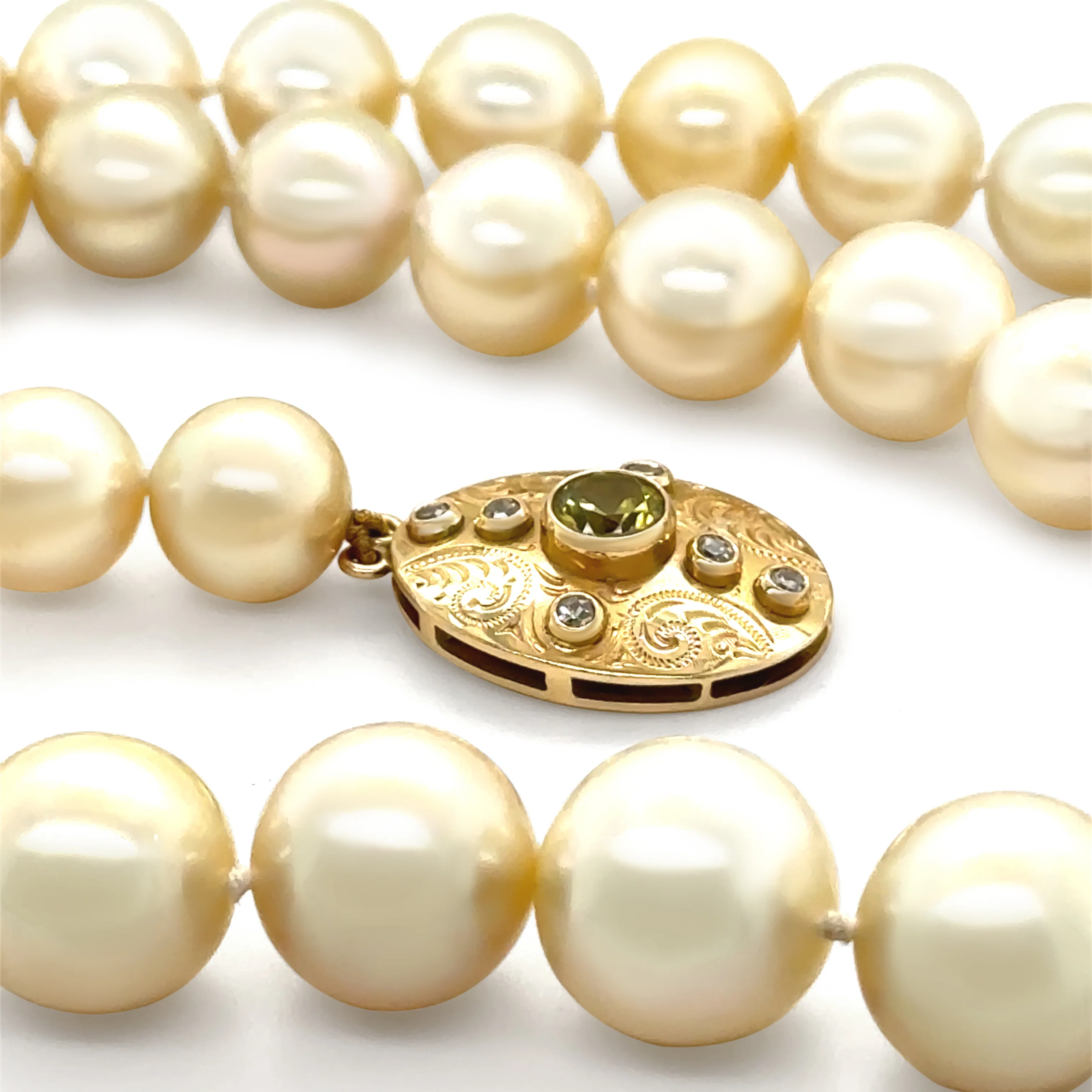 18ct Yellow Gold Cultured Pearl & Sapphire Necklace 1ct 82.6g - Image 6