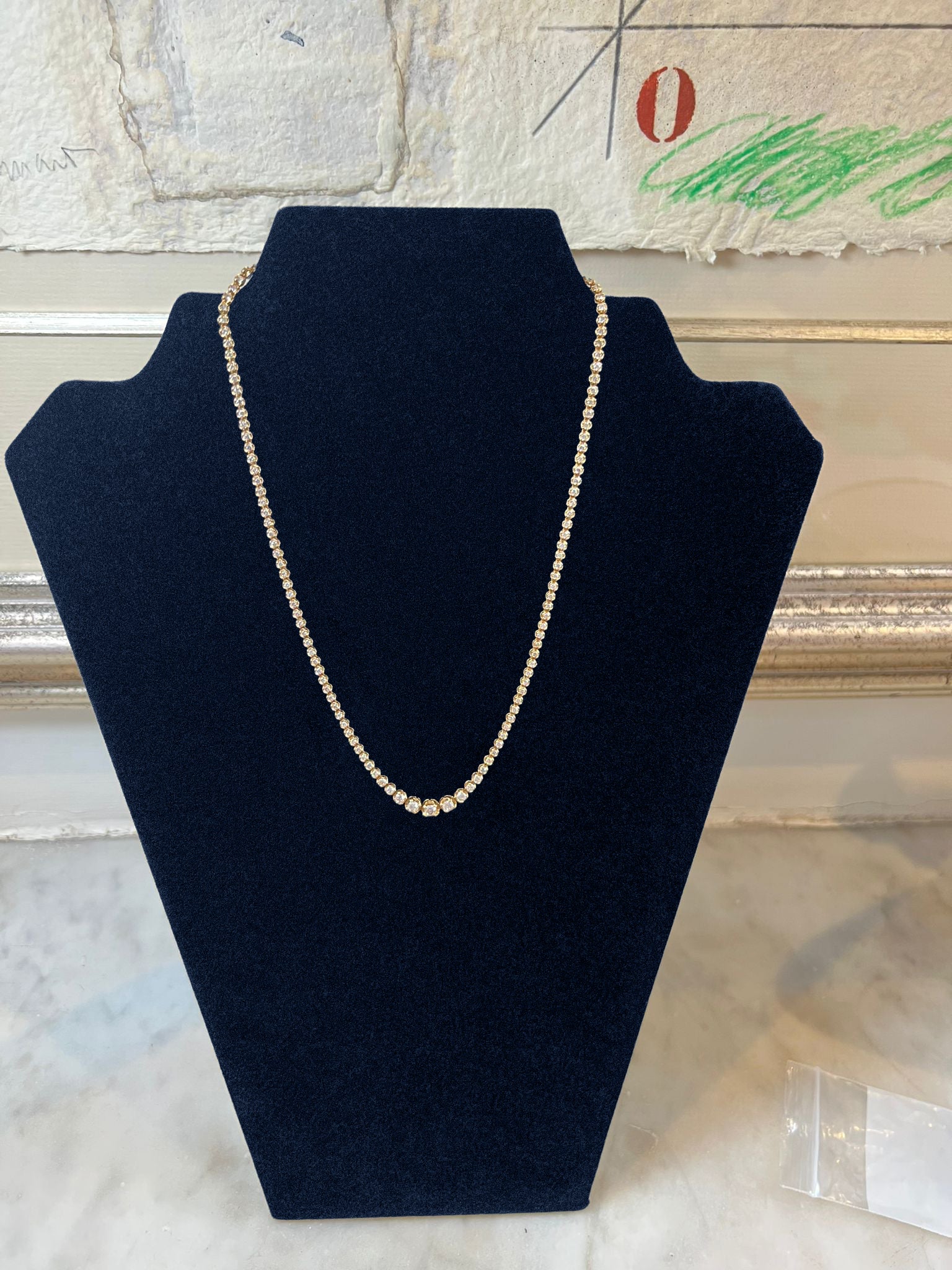 18ct Yellow Gold Diamond Tennis Necklace 3.00ct 8.3g - Image 10