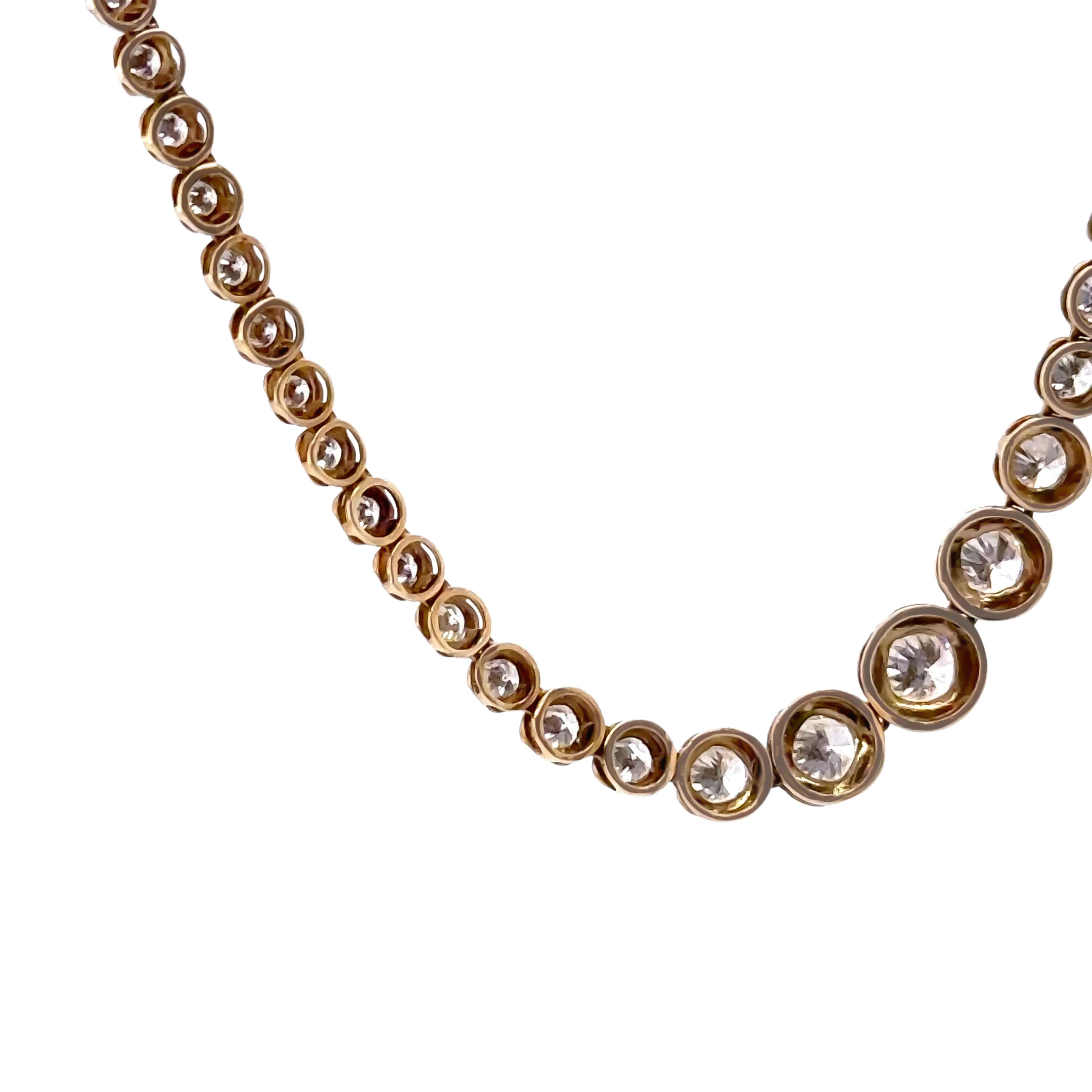 18ct Yellow Gold Diamond Tennis Necklace 3.00ct 8.3g - Image 4