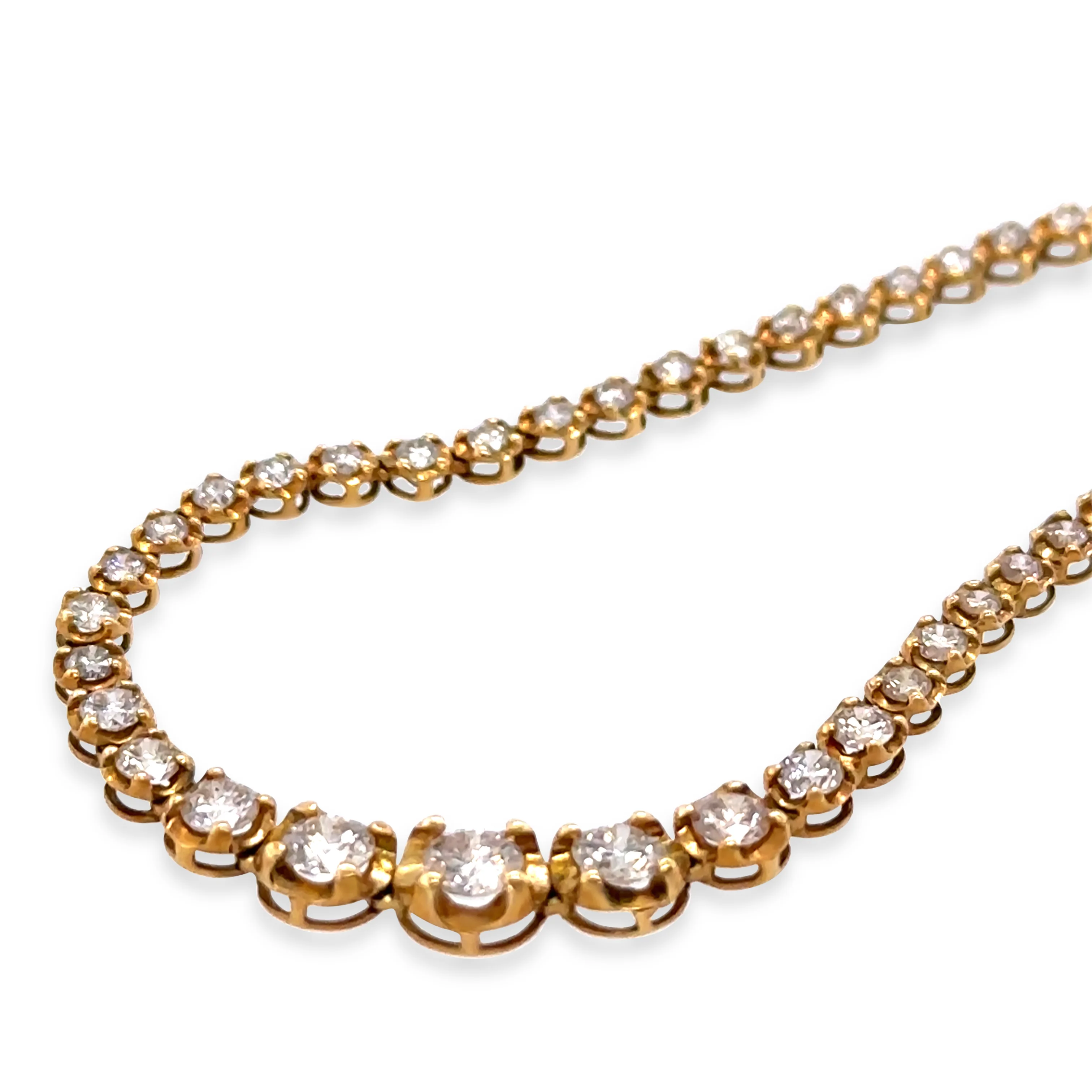 18ct Yellow Gold Diamond Tennis Necklace 3.00ct 8.3g - Image 8