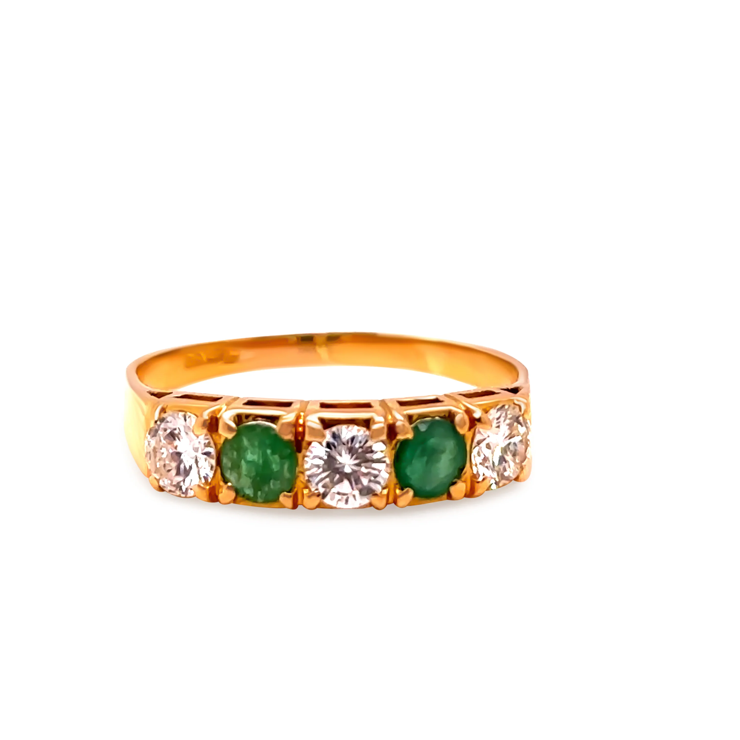 18ct Yellow Gold Emerald and Diamond Ring 0.66ct - Image 2