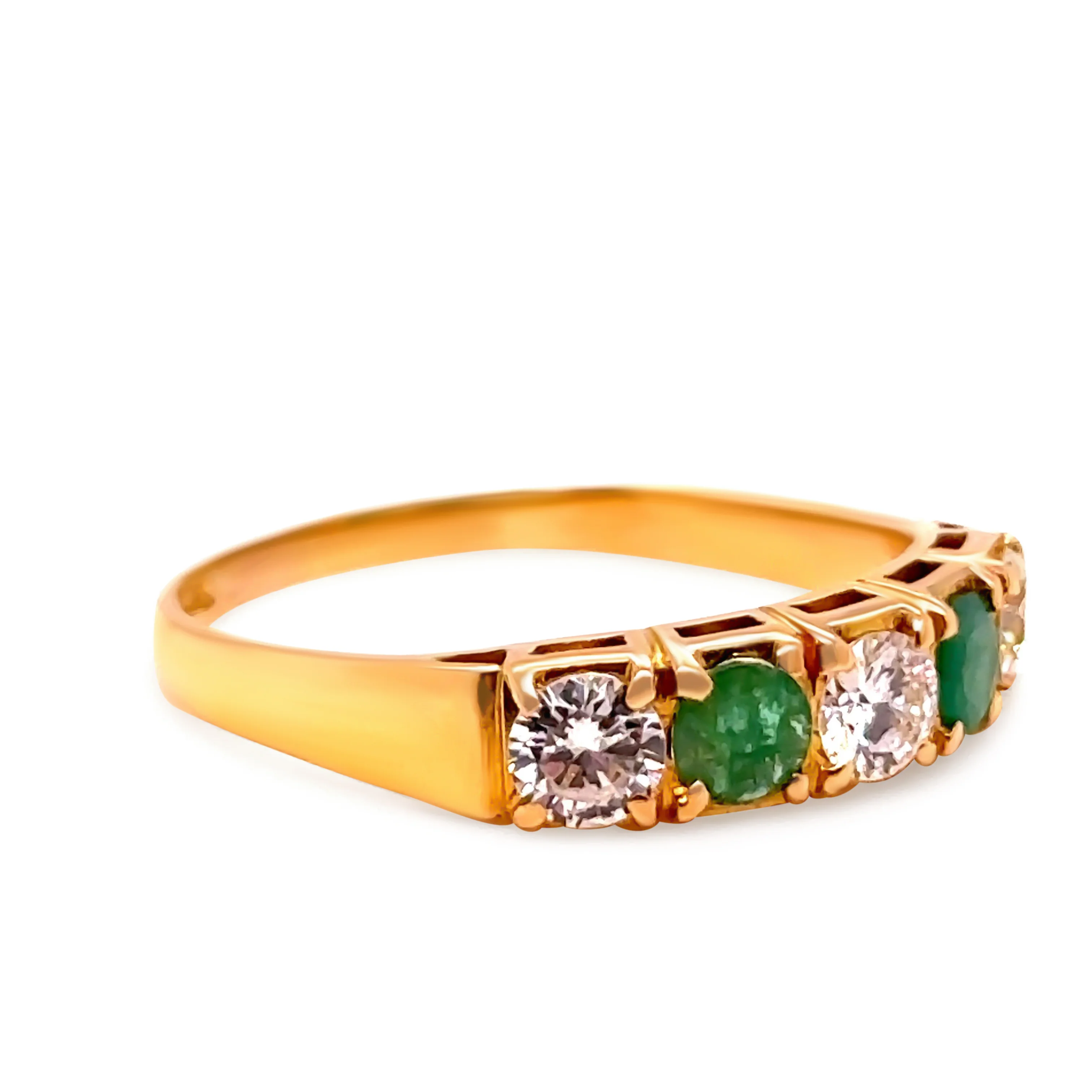 18ct Yellow Gold Emerald and Diamond Ring 0.66ct - Image 4