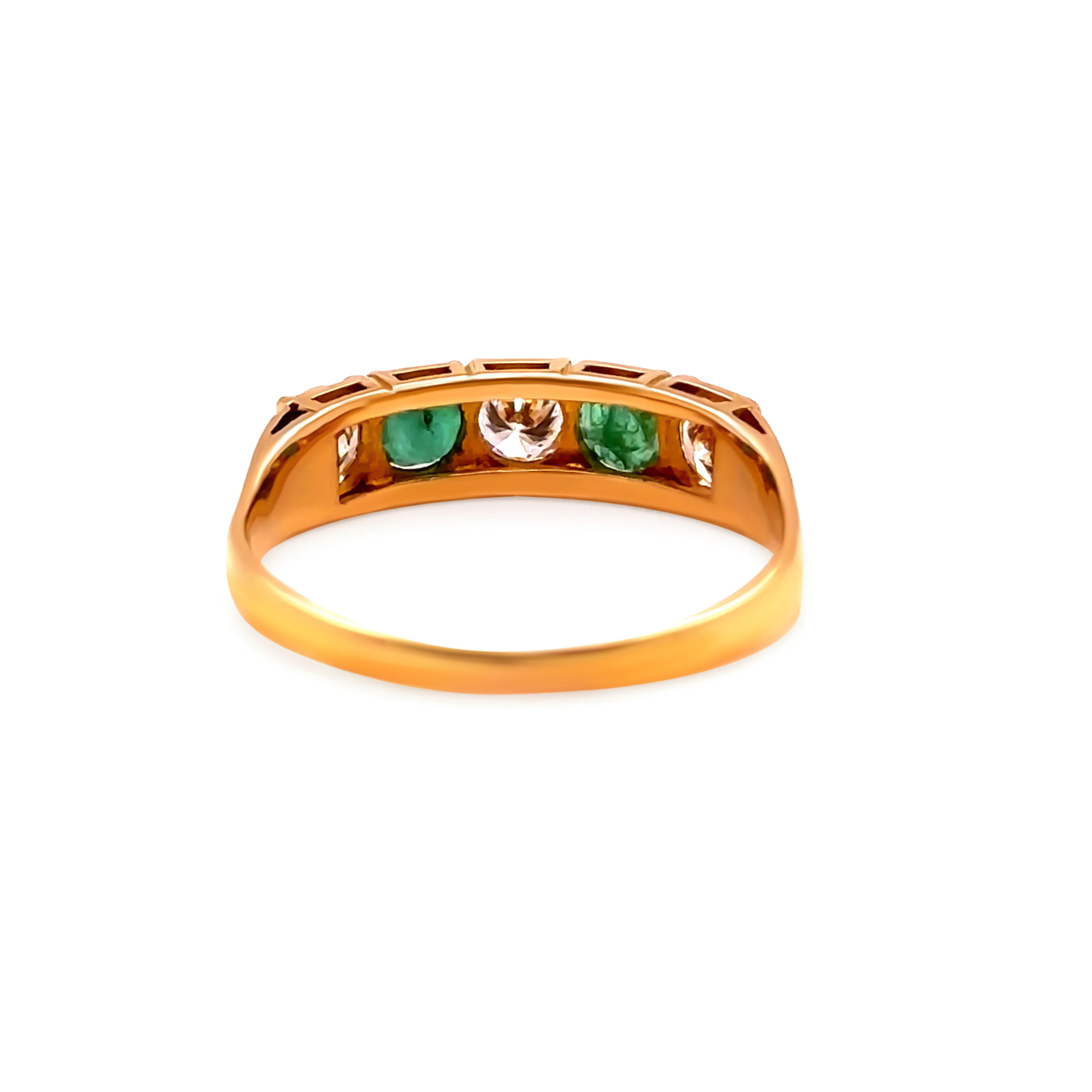 18ct Yellow Gold Emerald and Diamond Ring 0.66ct - Image 5
