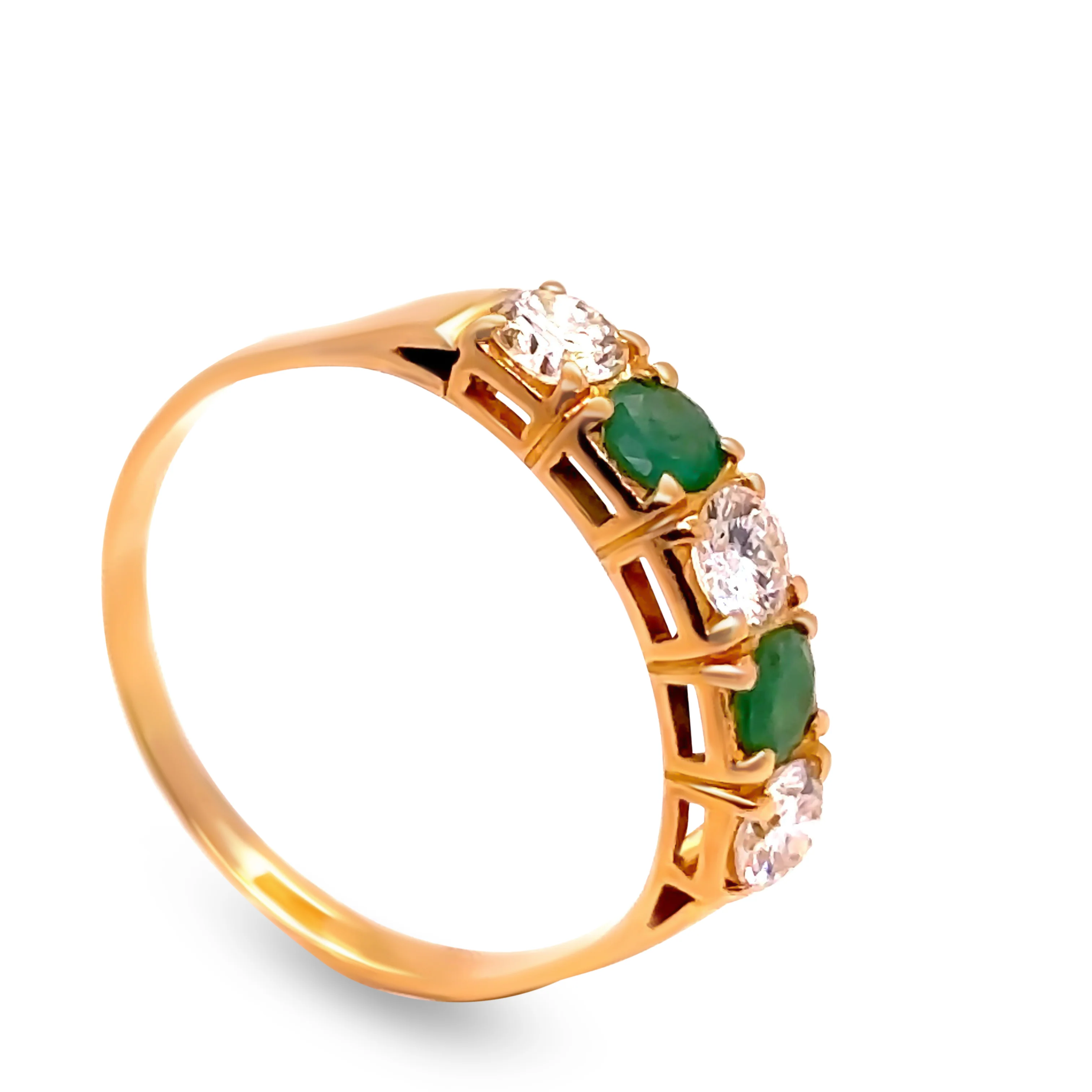 18ct Yellow Gold Emerald and Diamond Ring 0.66ct - Image 7