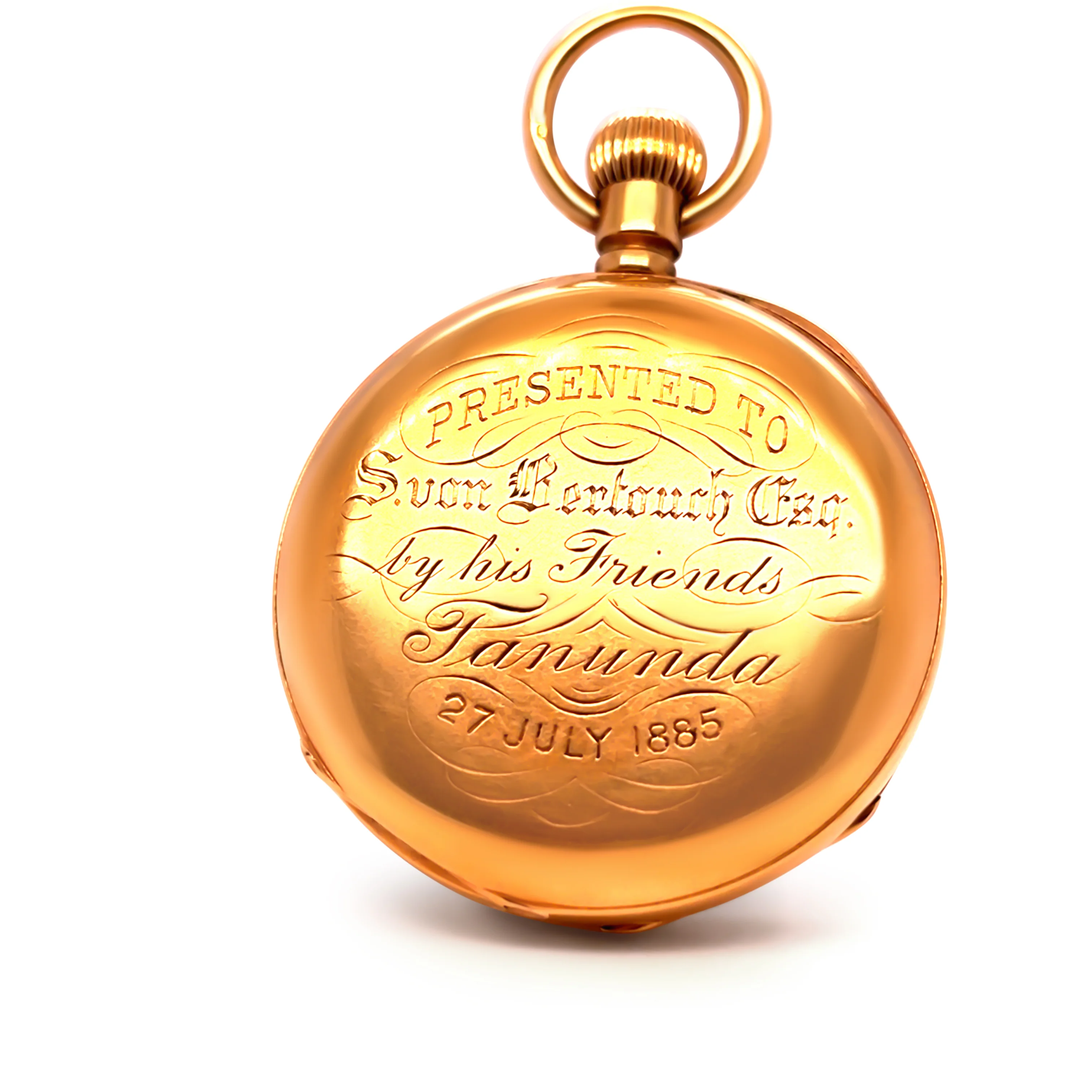 18ct Yellow Gold Open Dial Pocket Watch – 1881 – 80.9g - Image 4